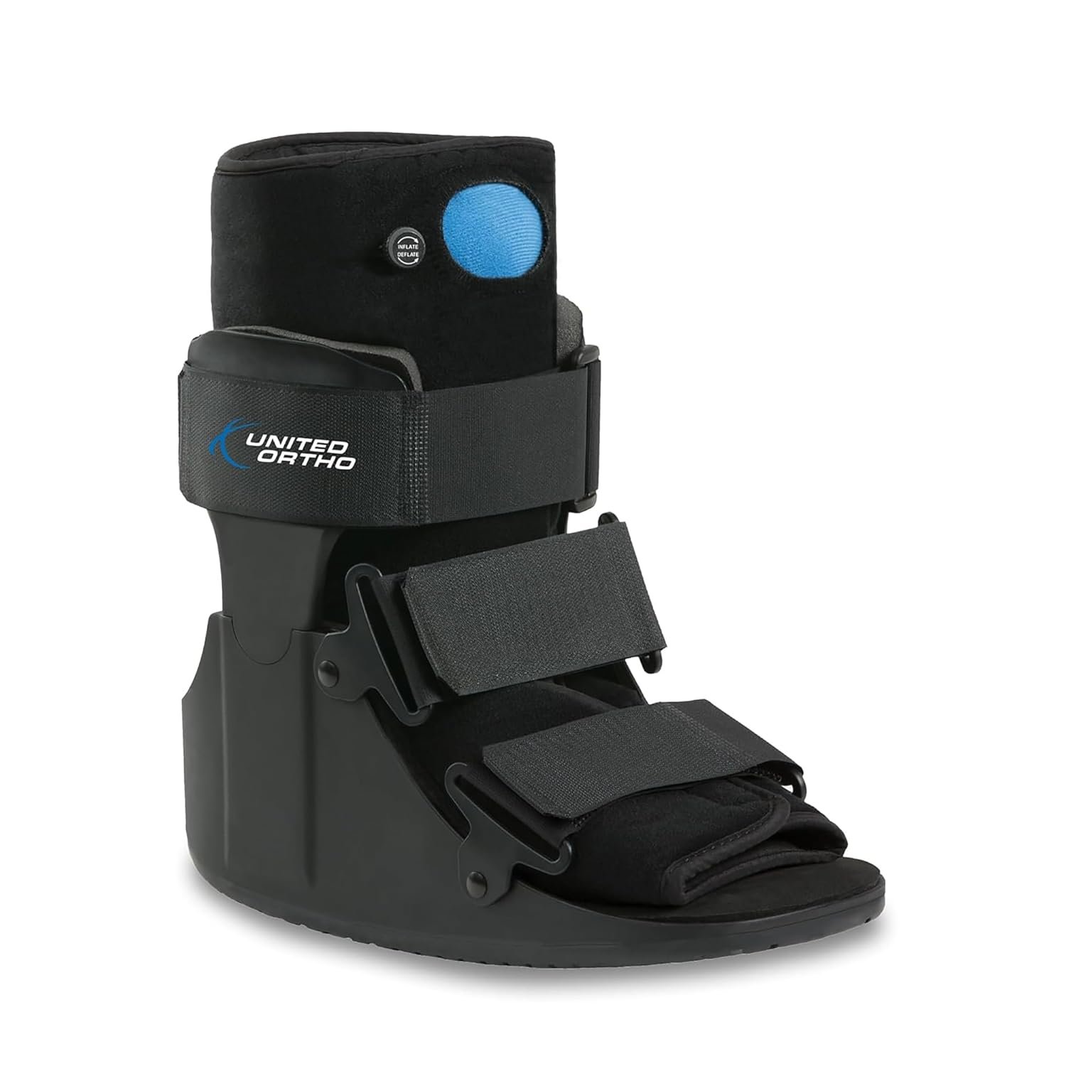 United Ortho Short Air Cam Walker Fracture Boot, Large, Black