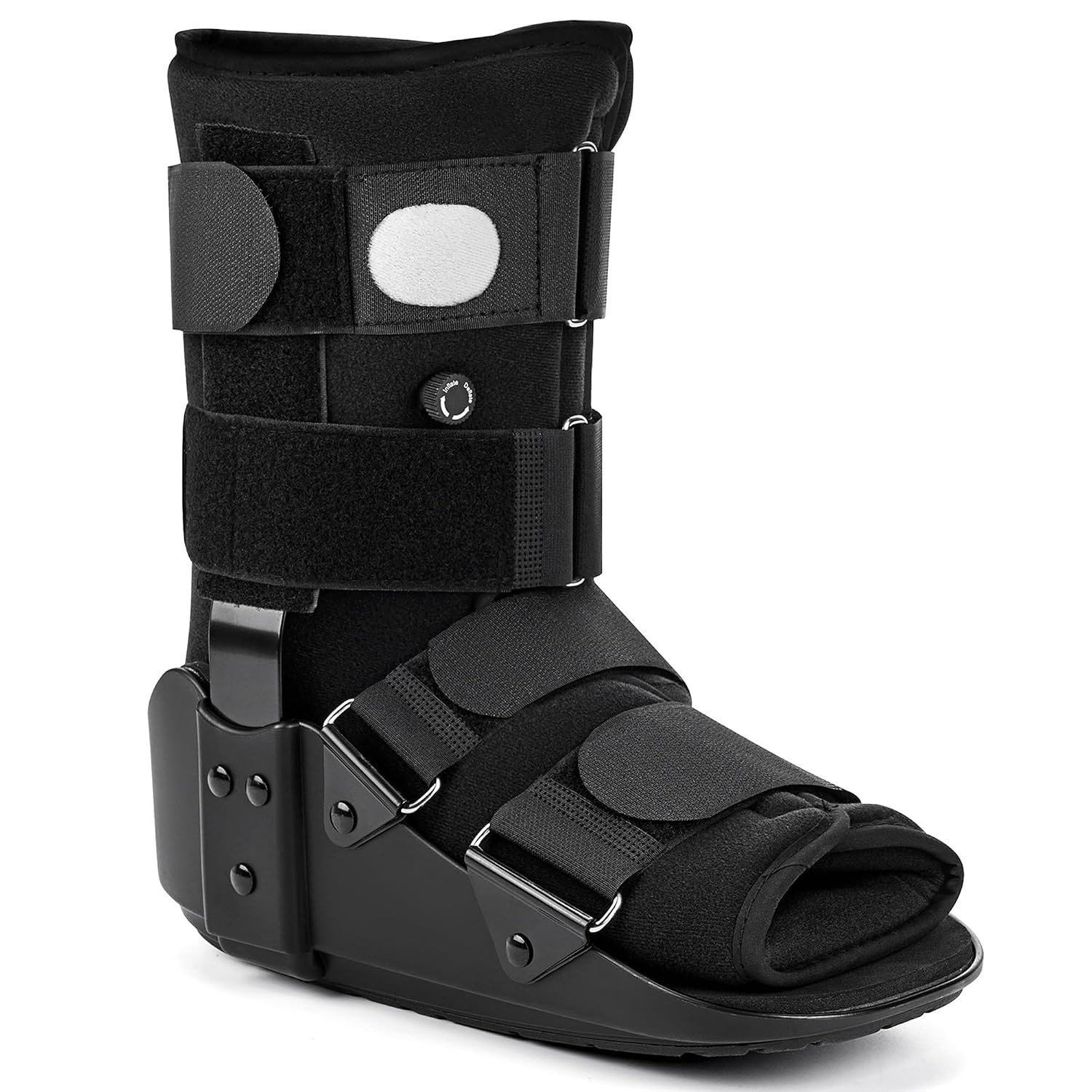 Medibot Advanced Walking Boot for Ankle Injuries & Fractures Adjustable Air Splint with Pump, Large Black, Fits Shoe Size 9.5-13.5”, Men and Women