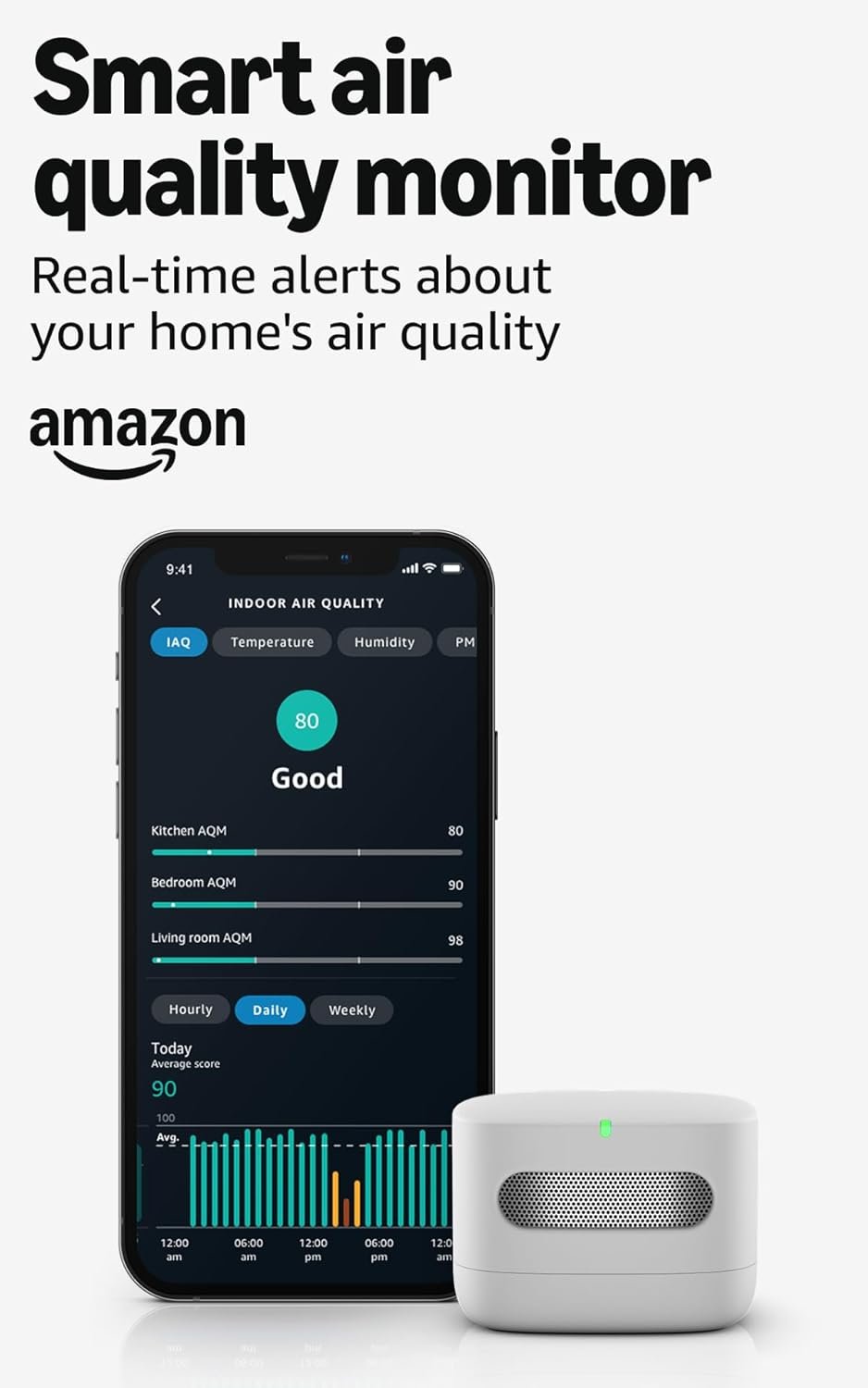 Amazon Smart Air Quality Monitor – Know your air, Works with Alexa (Pack of 2)