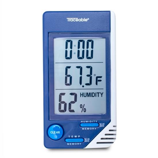 TRACEABLE – AO-90080-06 Traceable Thermometer with Clock, Humidity Monitor, and Calibration
