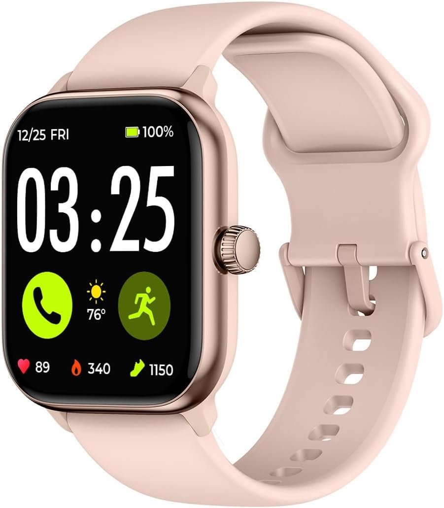 Spade & Co Health Smartwatch 4 – Smartwatch for Men & Women, Heart Rate, Sleep & SpO2 Monitor, Pedometer, Fitness Tracker, Answer/Make Calls IP68 Waterproof iOS & Android Compatible