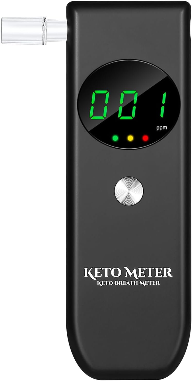 Professional Ketone Breath Meter Portable Breath Ketosis Meter – Ketone Monitors Analyzer with 10 Mouthpieces | Ketone Testing & Monitoring to Track Your Ketosis Status