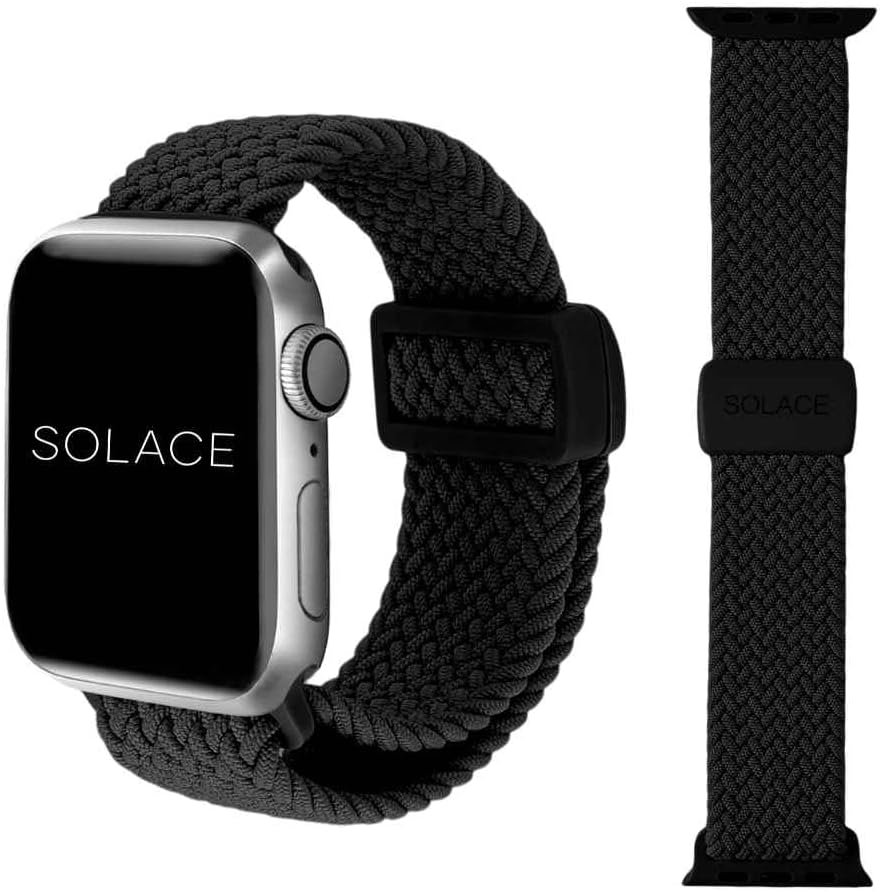 Solace Bands Imperium Adapt Wide Adjustable Nylon Braided Watch Band – Compatible with All Apple Watches – Solace Apple Watch Bands for Women & Men – Smart Watches Band Series 11-1, Ultra, SE
