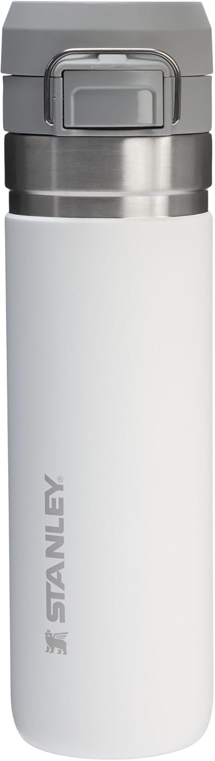 Stanley Quick Flip GO Water Bottle 24 oz | Push Button Lid | Leakproof and Packable for Travel and Sports | Insulated Stainless Steel | BPA-Free | Frost