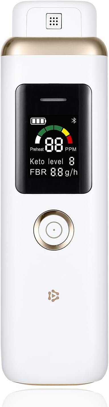 Professional-Grade Ketosis Meter & Ketone Breath Meter – Portable Ketone Breath Monitor Analyzer for Acetone Check | Accurate Breath Ketosis Tester for Ketosis Tracking