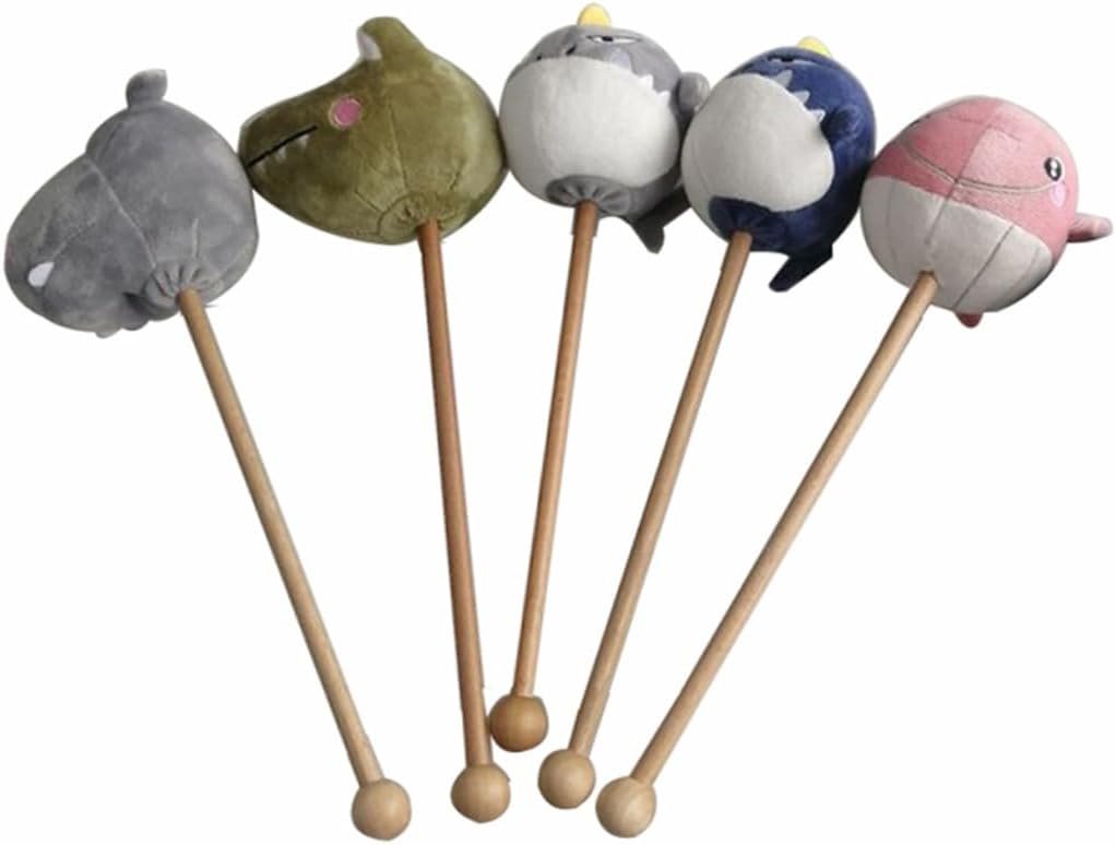 5pcs Plush Animal Handheld Massage Hammers Soft Back Scratchers for Muscle Relaxation Wood Handle Multifunctional Cartoon Massager