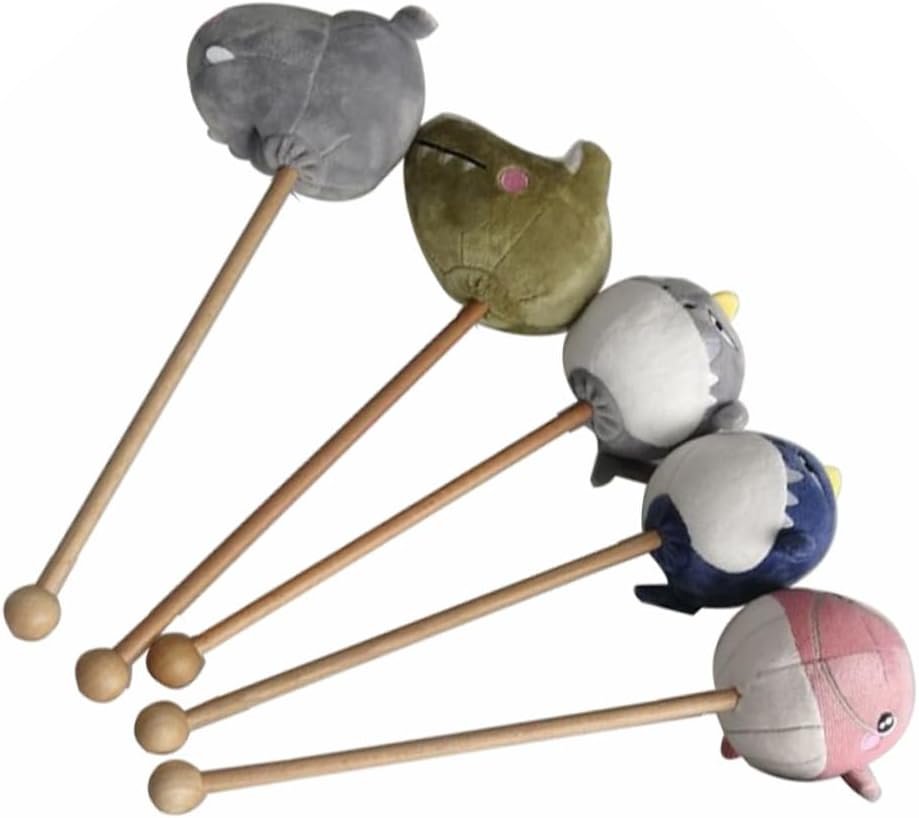 5pcs Plush Cartoon Massage Hammers for Body Relaxation and Stress Relief Soft Material Massage Sticks for Neck Back Legs Feet Adorable Design for Home and Office Use