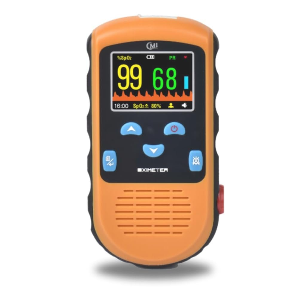 CMI Health Finger Pulse Oximeter for Adult Use – Blood Oxygen Saturation & Pulse Rate Display – Portable Design with Carry Case