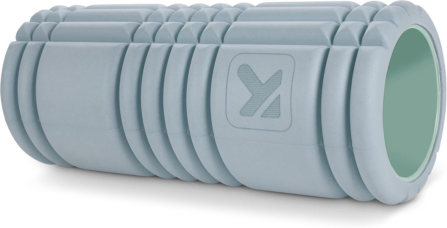 TRIGGERPOINT Performance Therapy Grid Patented Multi-Density Foam Massage Roller (80% Recycled) Exercise, Deep Tissue Muscle Recovery – Muscle Pain&Tightness, Improves Circulation (13″), Blue