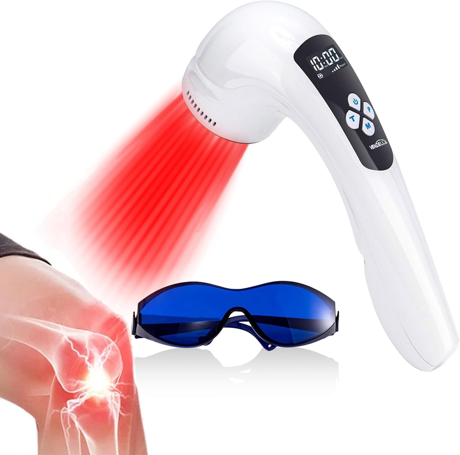Red Light Therapy Device, Cold Light Therapy Device with LED Display for Muscle Pain Relief, Portable Handheld Infrared Light Therapy for Human/Pets (4 Levels+3 Timer Settings)
