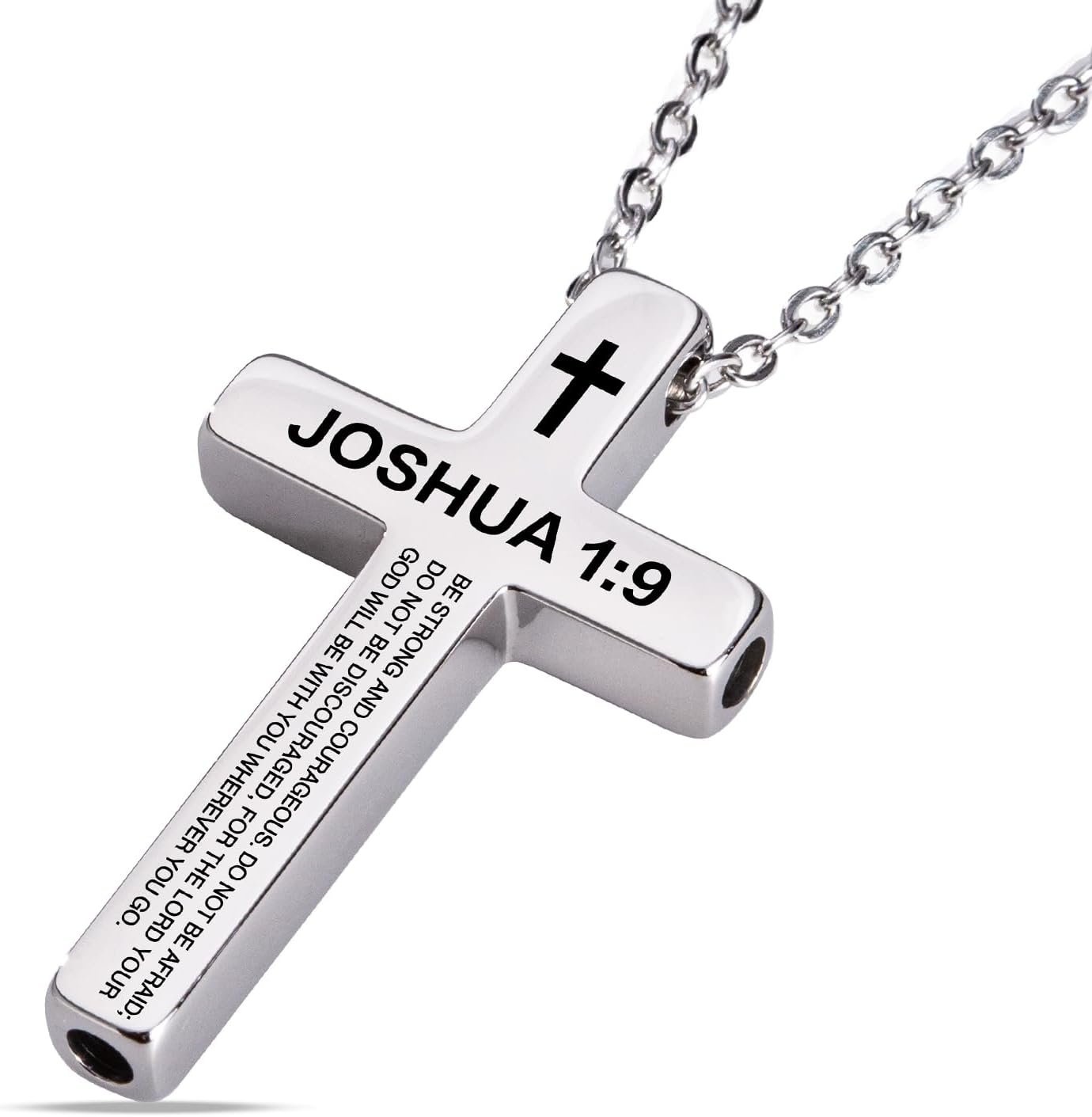 Cross Breathing Necklace, Inspirational Bible Verse Anti-Anxiety Mindfulness Necklace, Premium Stainless Steel Breathwork Tool, Anxiety Relief Items Gift