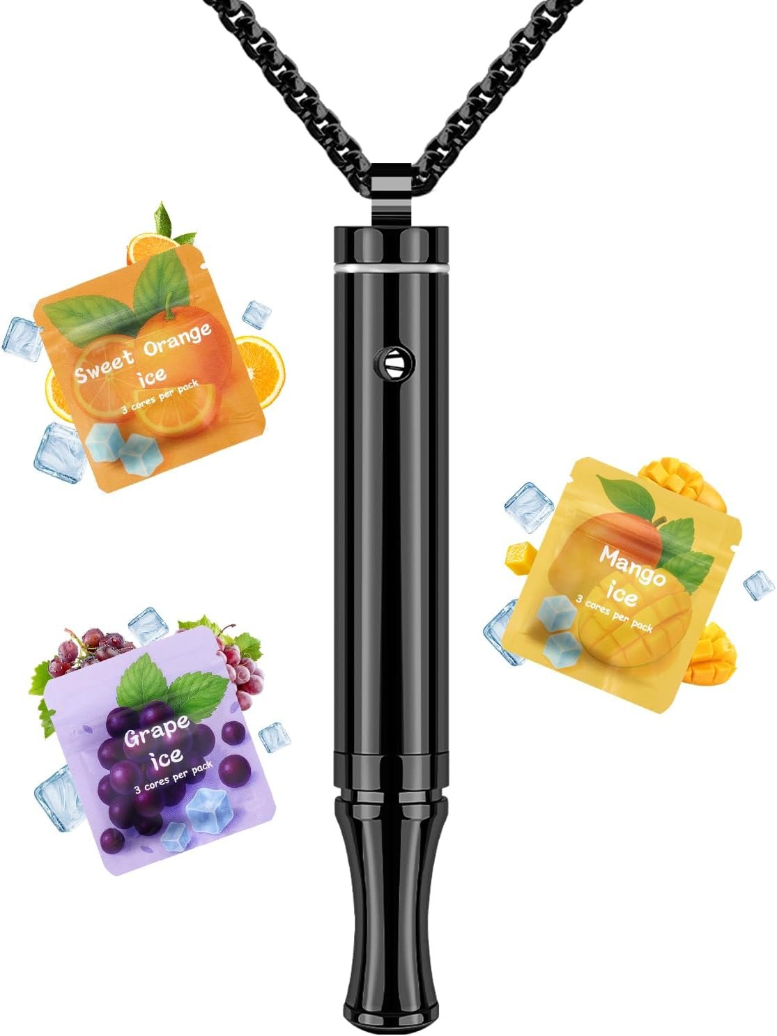 Breathing Necklace for Anxiety Adults – Adjustable Air Outlet Breathe Necklaces with Natural Flavored – Breath Free Stress Relief Device with Flavor – Meditation Gifts for Women Men