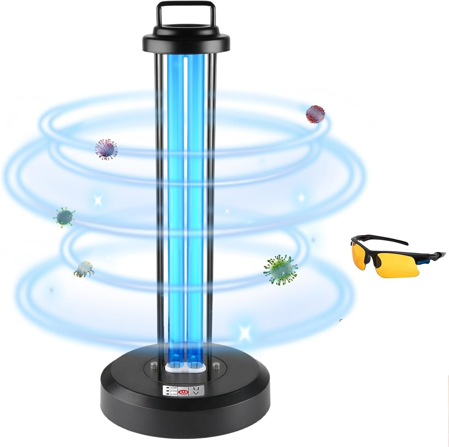 coospider-repta 38W UV Sanitizer Light, Ultraviolet Light, 110V, Powerful UVC Light, 185nm O-Zone UV Lamp for Home, Office, Hotel, School