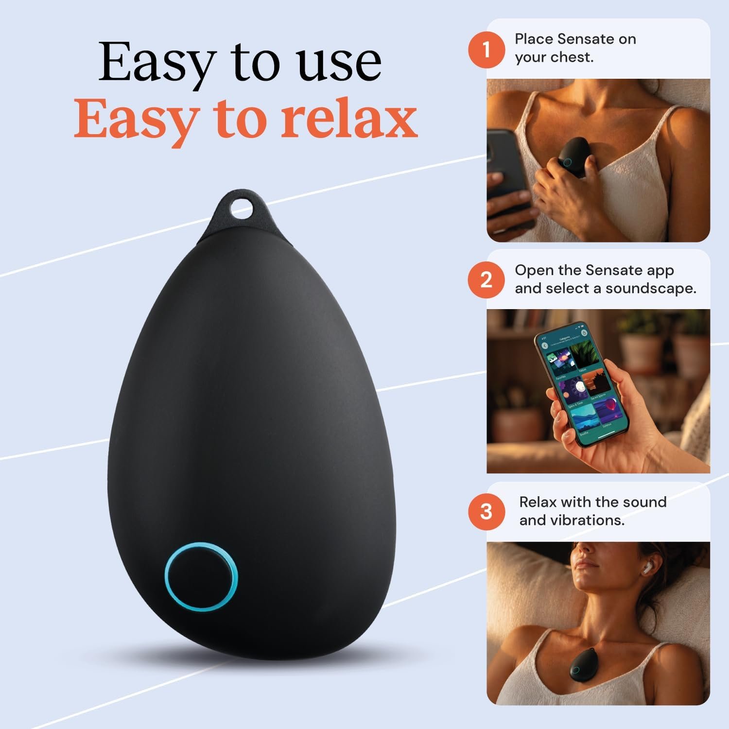 Sensate Relaxation Device – Patented Vagus Nerve Toning Tool for Instant Calm, Better Sleep & Stress Resilience – Non-Invasive Infrasonic Resonance Technology