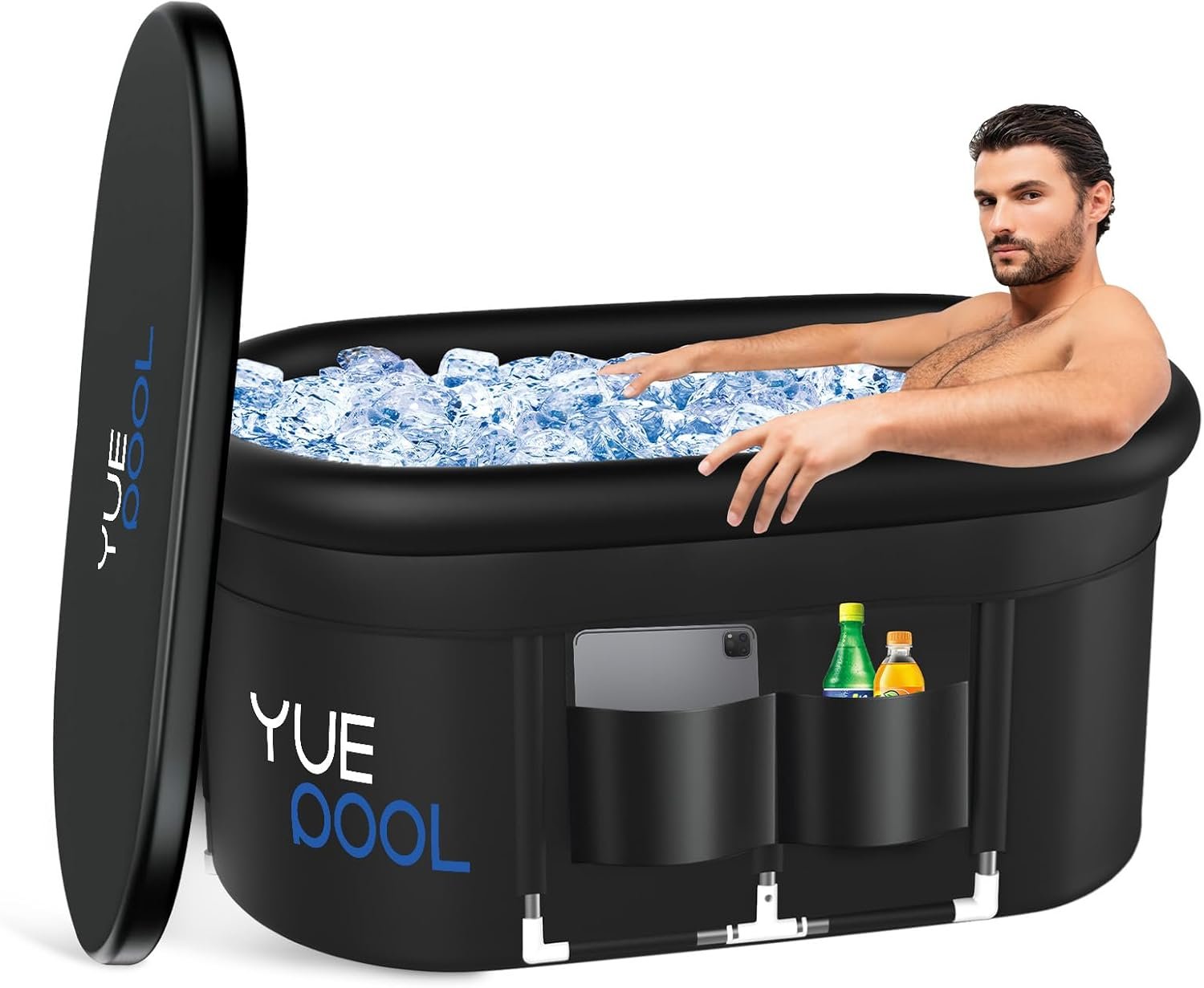 Ice Bath Tub for Adults Fitness People Athletes, Upgrade XL 140 Gal Oval Portable Cold Plunge Tub,Indoor and outdoor gyms for cold water therapy and recovery