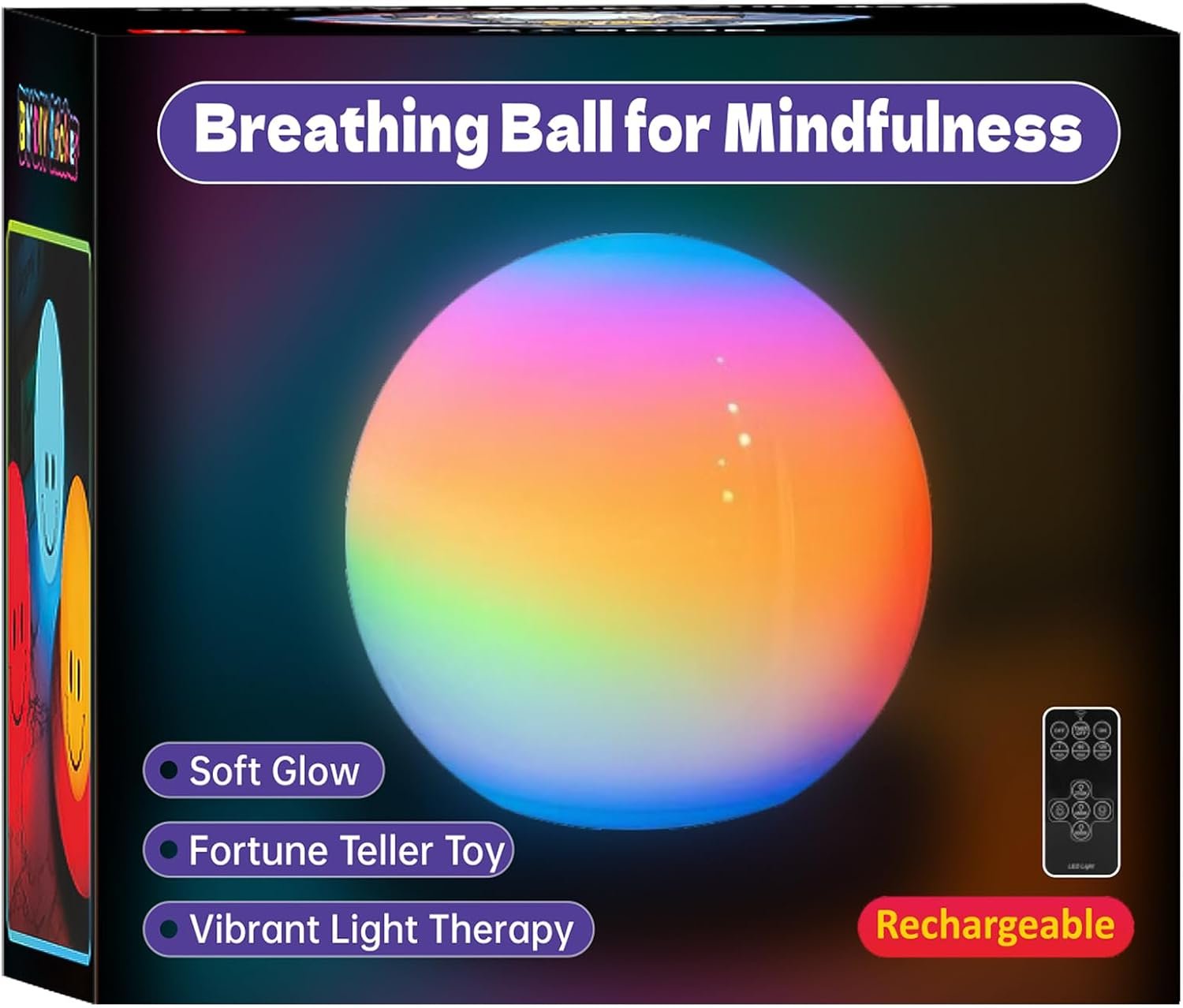 YESIE ‘Breathing Ball’| Visual Meditation Tool Accessories for Mindfulness| Sound Guided| Calm Down from Stress & Anxiety Relief | Night Lamp for Adults & Kids| Sleep Aid| Remote Control