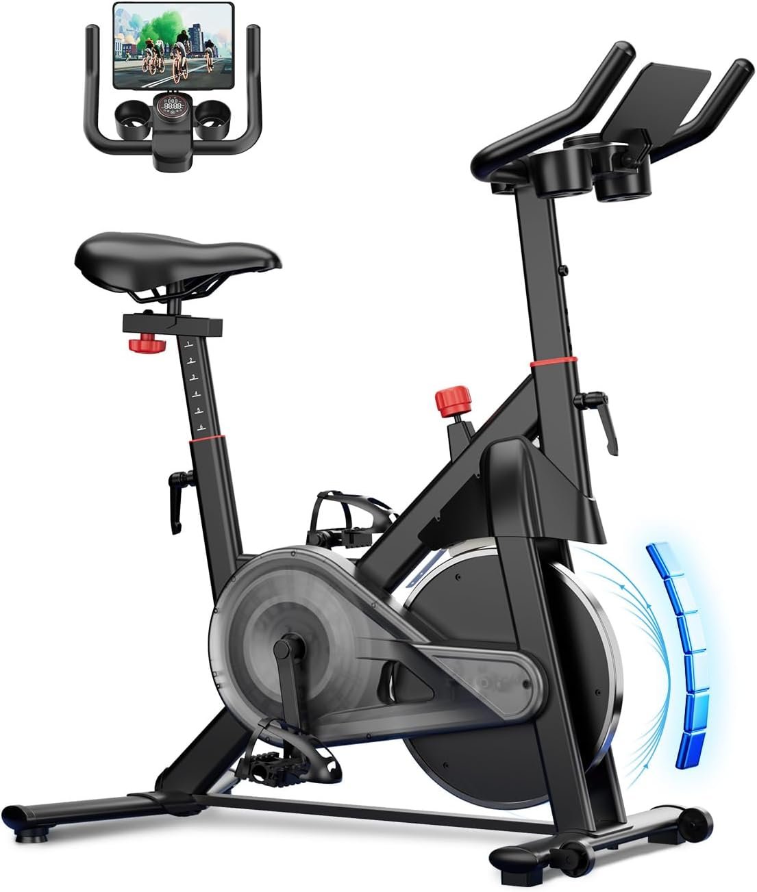 Superun Exercise Bike, Stationary Bikes for Home Gym with 32-Level Magnetic Resistance, 300LBS Capacity Indoor Cycling Bike with Comfortable Seat, LED Display