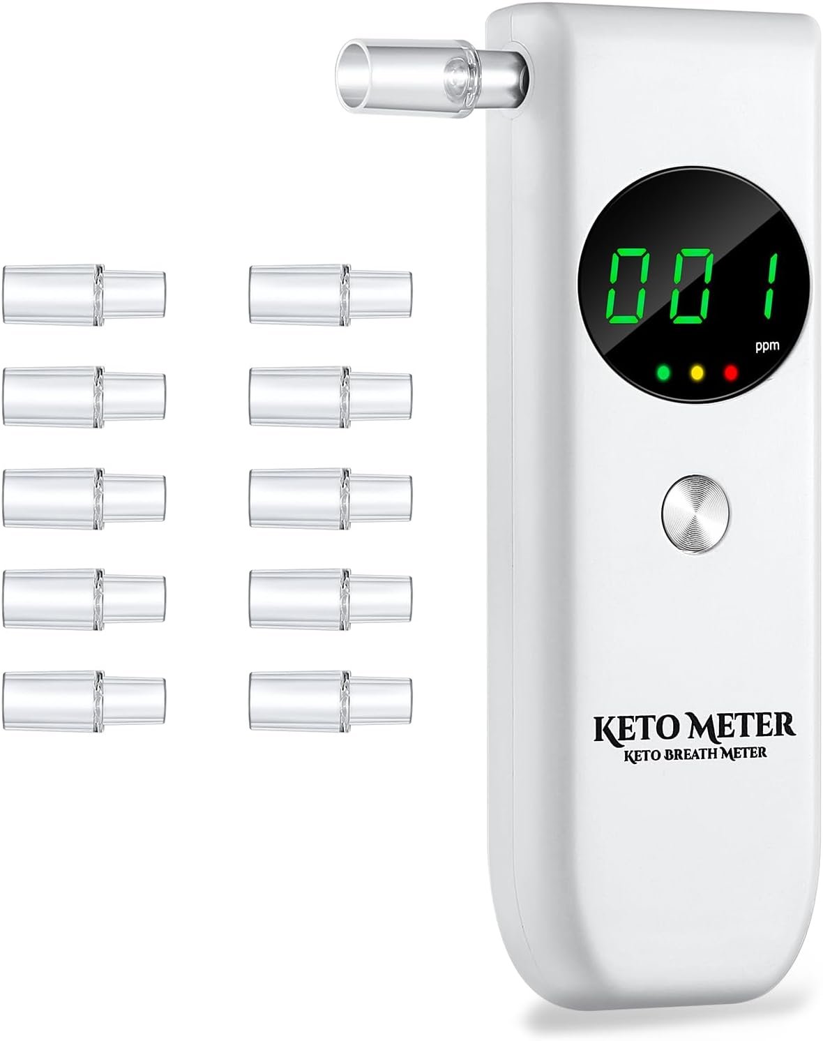 Home Ketosis Breath Meter, Professional Ketone Breath Analyzer & Monitoring High Precision Ketosis Tester for Testing Ketosis – White