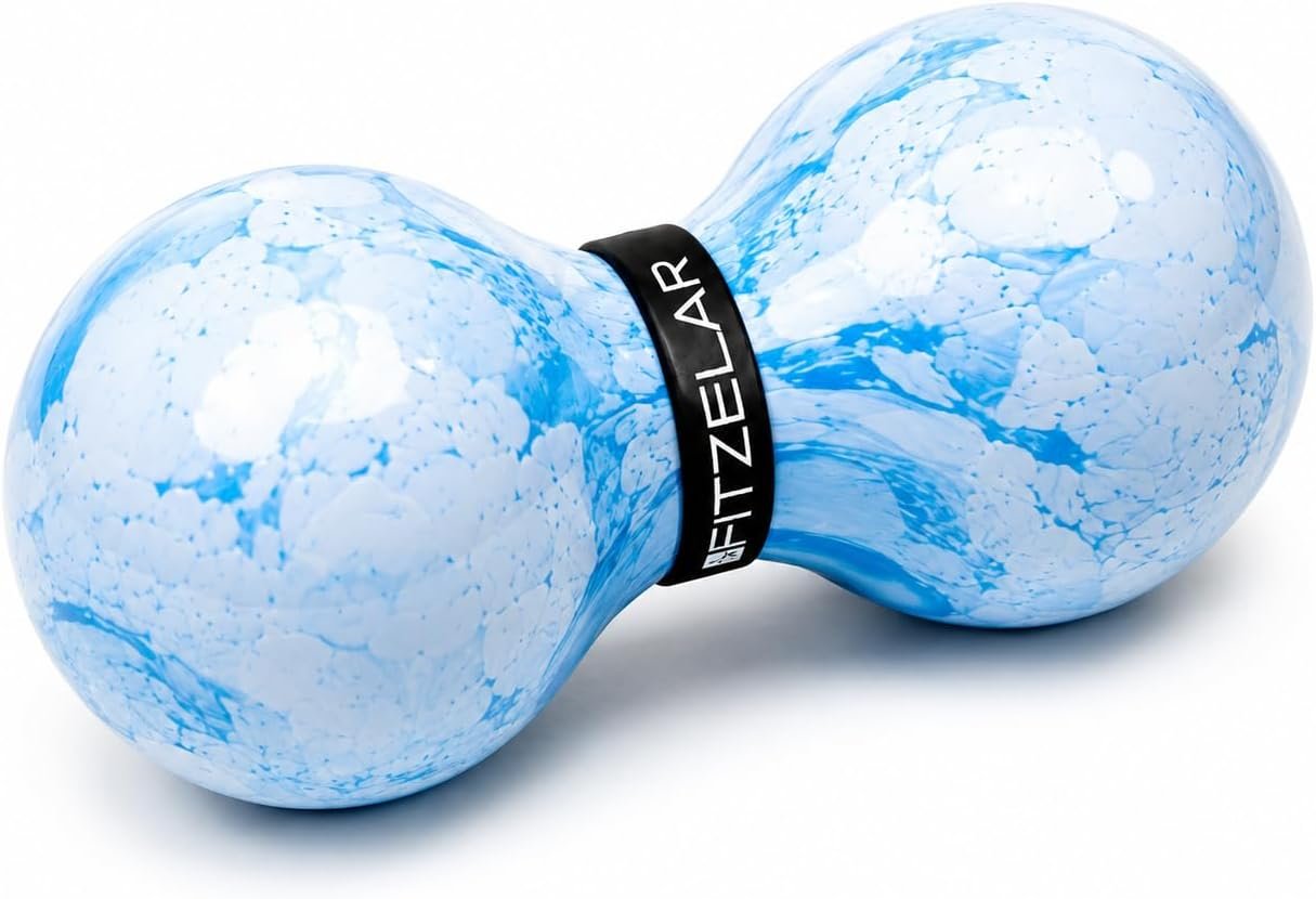 FITZELAR Double Lacrosse Massage Ball for Myofascial Release, Quality Certification, Massage Deep Tissue for Waist Back Feet, Trigger Point Therapy, Muscle Knots, Peanut Massage Ball for Muscle Pain