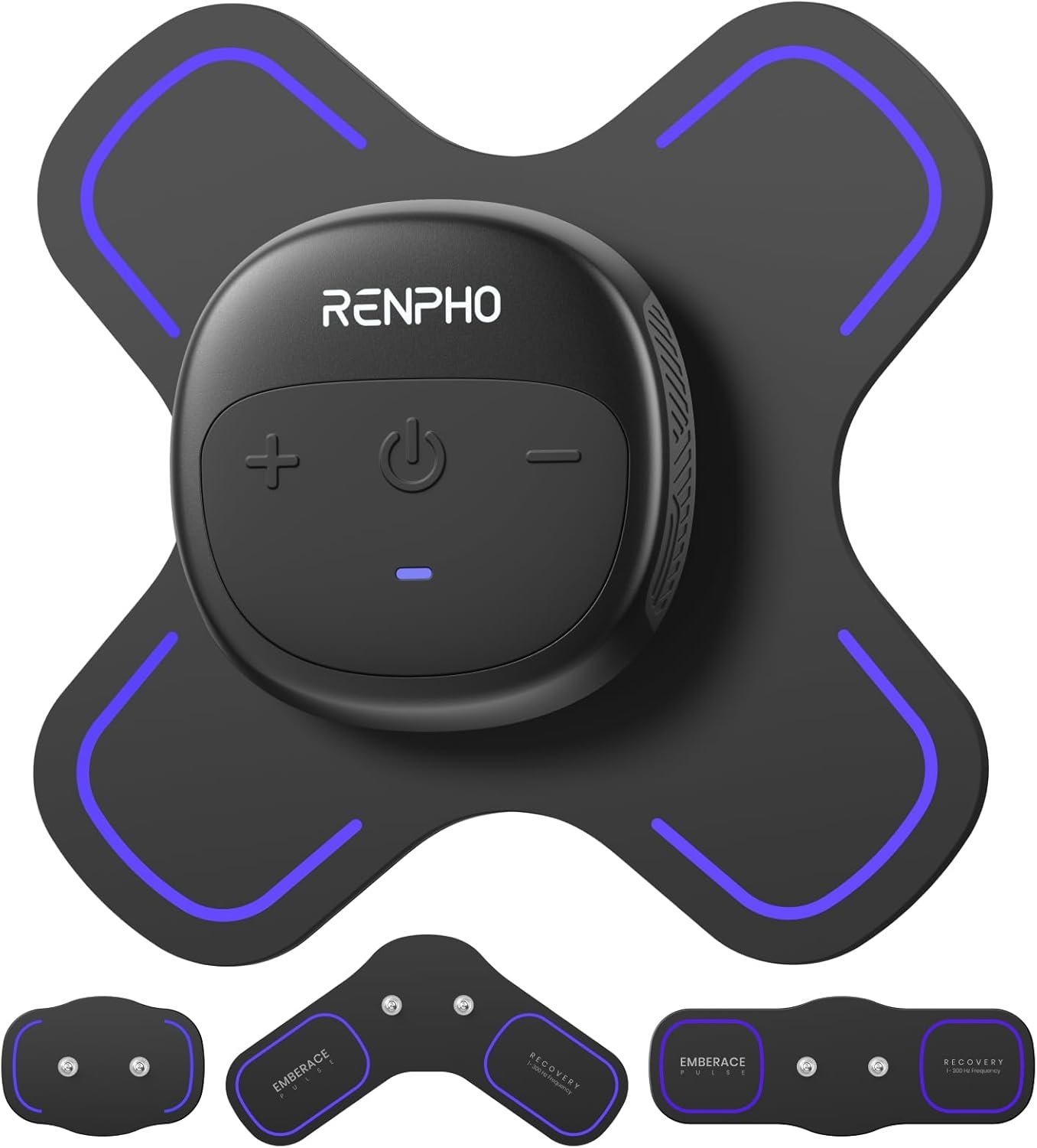 RENPHO Wireless TENS Unit Muscle Stimulator, Portable EMS Muscle Stimulator Machine, Rechargeable TENS Machine Muscle Relaxer for Back, Waist, Shoulders, Legs, 4 Gel Electrode Pads