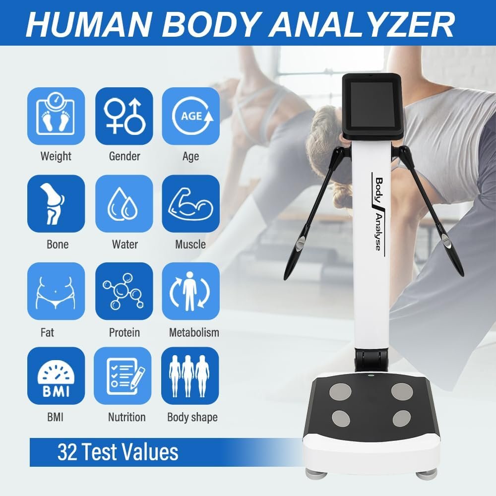 US in Stock LABFENG Body Fat Analyzer, 32 Body Composition Metrics, 10-inch High-Definition Screen Body Composition Scale, Body Fat Measurement Device for Homes, Gyms, US Units