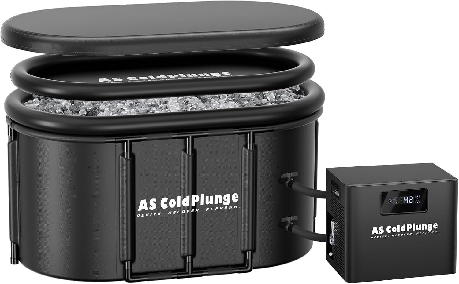 AS ColdPlunge Ice Bath Chiller & Cold Plunge Tub Kit, 1/3HP Cold Plunge Chiller with Built-in Pump & Filter, Upgraded XXL 148Gal Ice Pod, Cold Plunge Tub with Water Chiller for Cold Therapy Recovery
