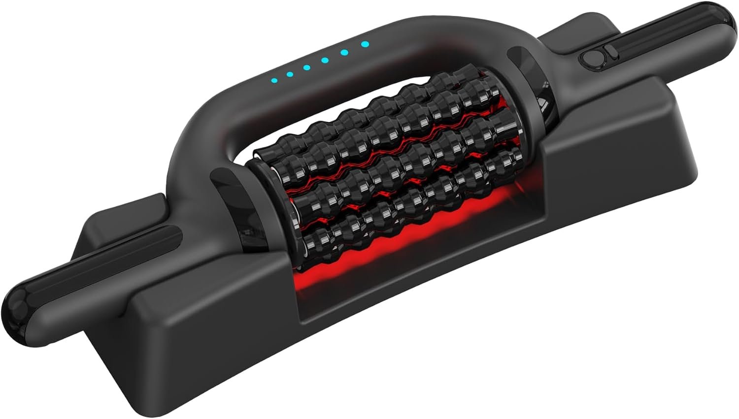 Rolling Percussive Deep Tissue Massage Roller Stick with Hands-Free Base,Rechargeable 6-Speed Massager for Muscle Recovery & Lymphatic Circulation,Ideal for Back,Arm,Leg,Calf & Foot Massage