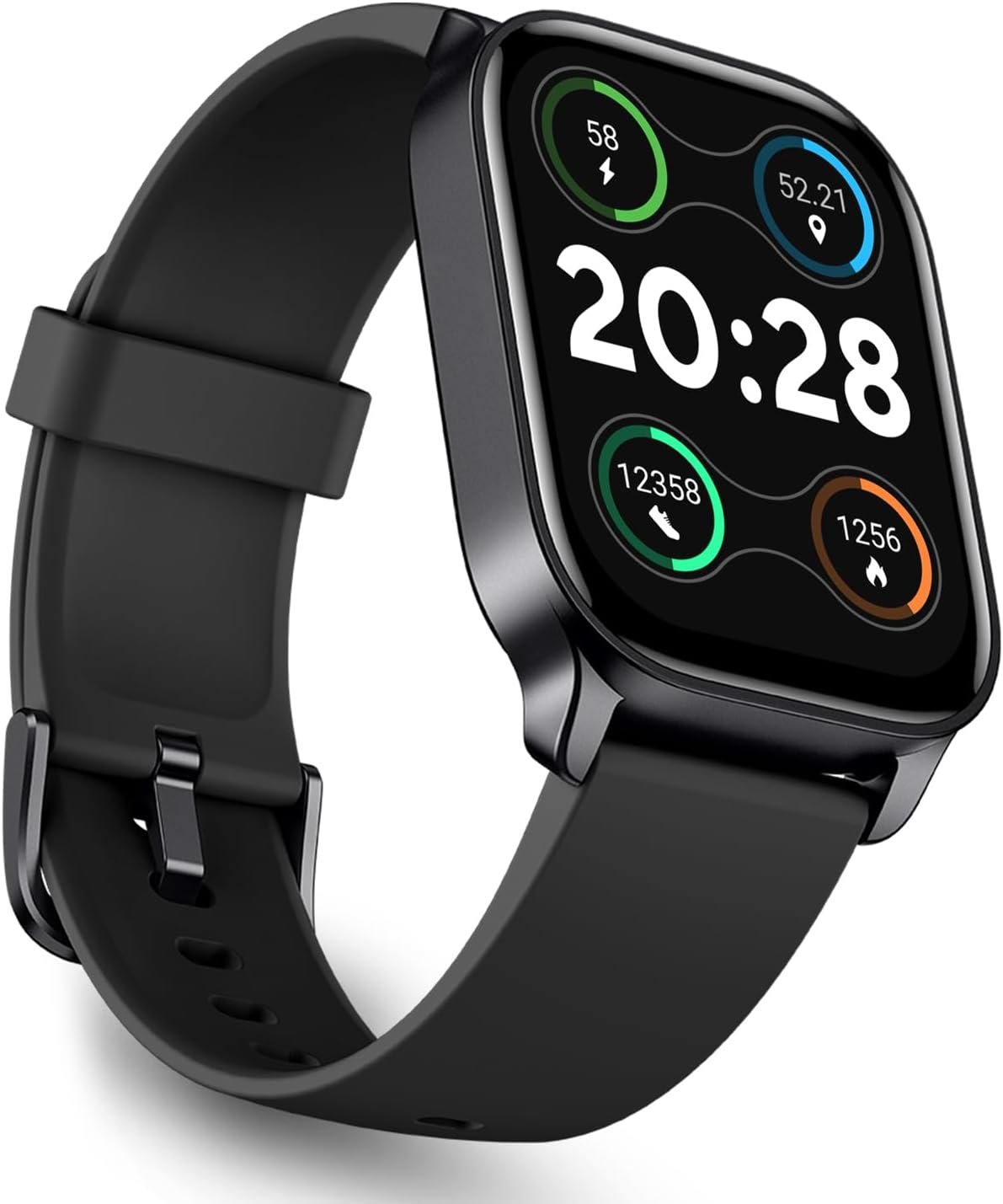 OCTANDRA Spark VeryFit 2.01″ Bluetooth Answer Call Alexa Smart Watch Body Energy Heart Rate HRV Oxygen Saturation Sleep Monitor Step Tracker IP68 Fitness Watches for Men Women (IDW17) (Black)