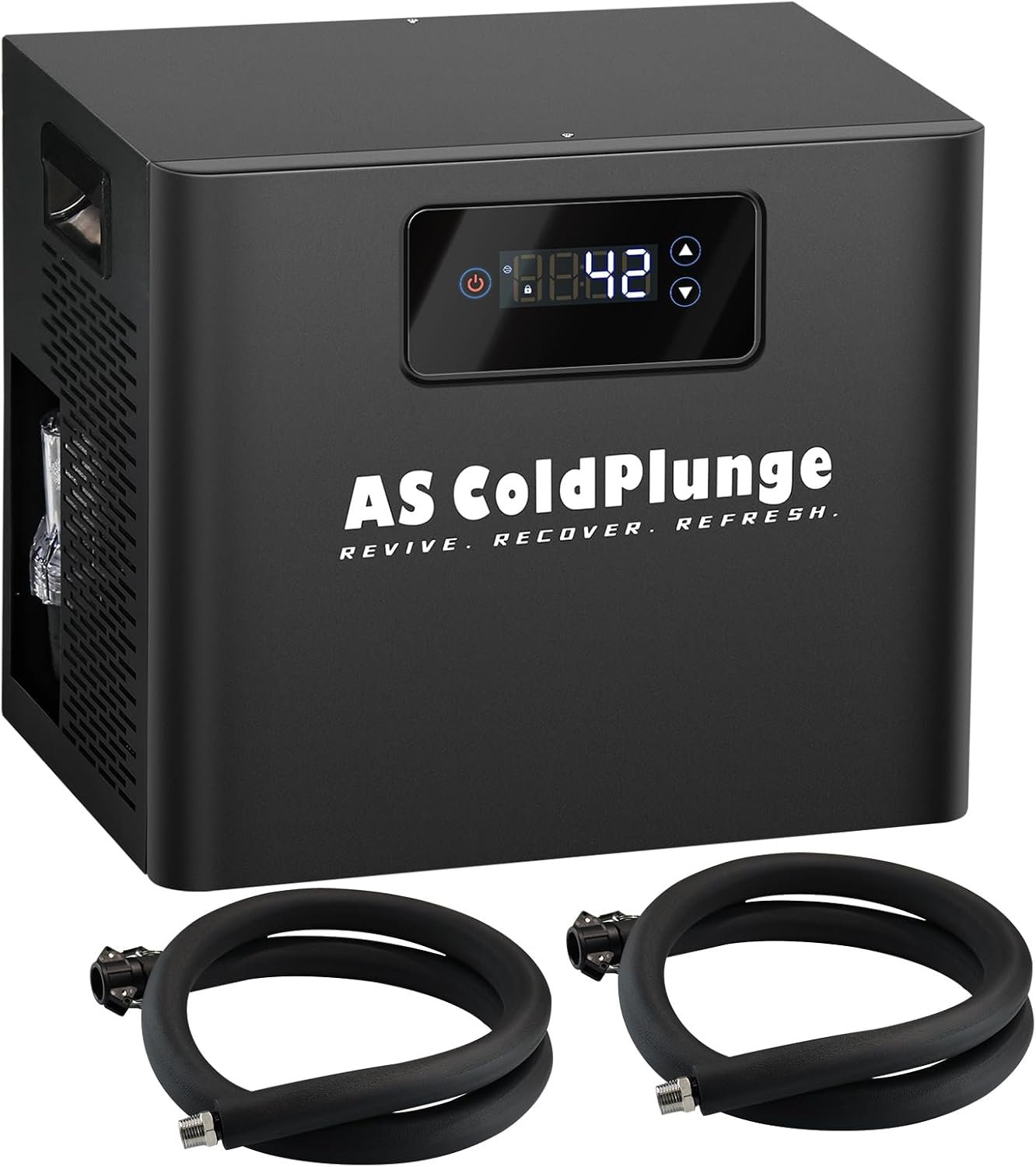 AS ColdPlunge Ice Bath Water Chiller for Cold Plunge Tubs, 1/3 HP Cold Plunge Chiller with Built-in Filter & Pump, Submersible Pump, Insulated Hoses, Ideal for Ice Bath Cold Therapy Recovery 110V