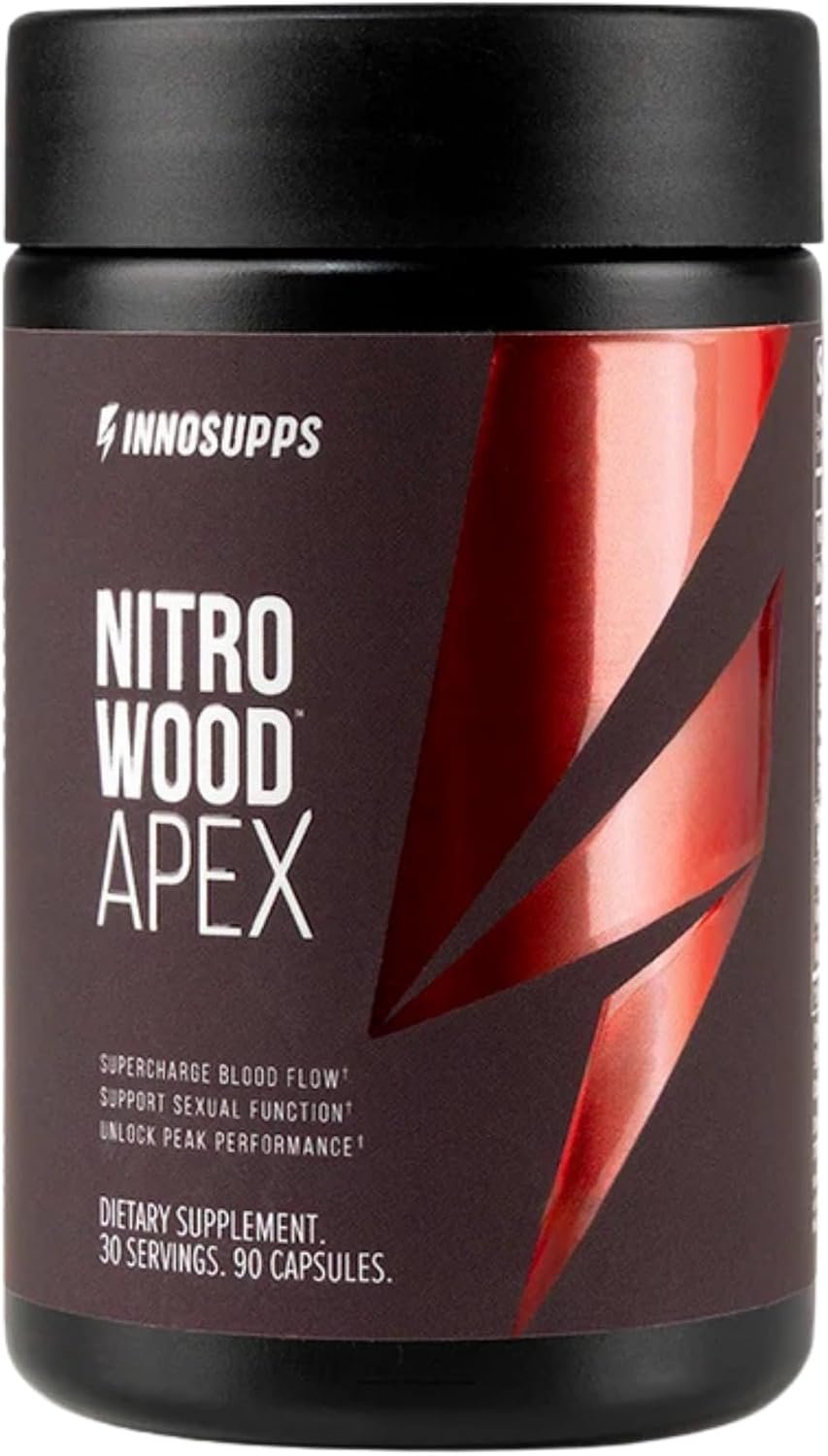 InnoSupps Nitro Wood Apex – Focus & Blood Flow Booster for Men – Supports Blood Flow, Circulation, Male Performance, Muscle Growth & Recovery – Stamina & Endurance Support – 60 Veg Capsules
