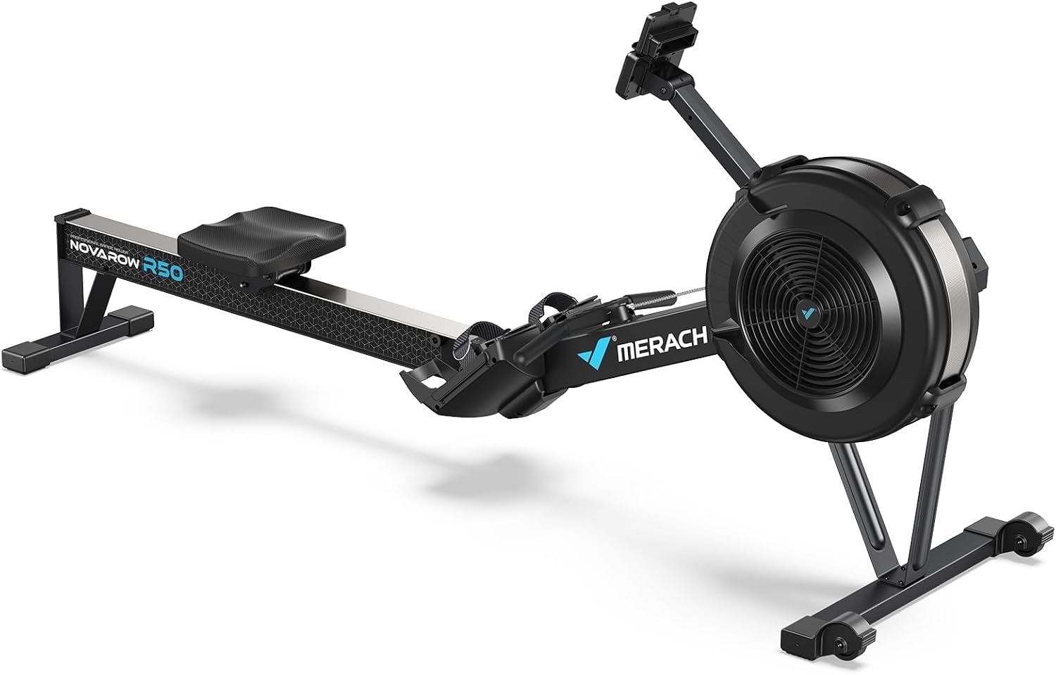 MERACH Professional Indoor Rowing Machine, Adjustable Air Resistance Rowing Machines for Home, Ergonomic Comfort Seat, Performance Monitor and Device Holder, Easy Storage