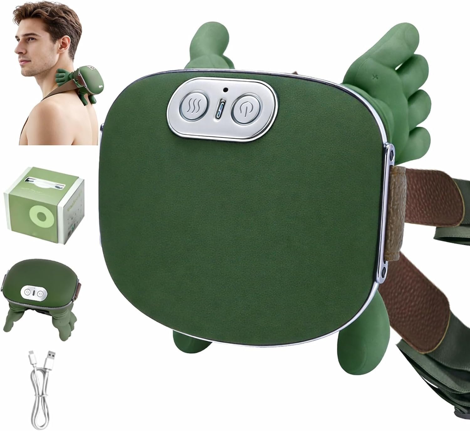 Neck and Shoulder Massager, Professional Shiatsu Neck Massager, Portable Deep Tissue 4D Kneading with Heat, Intelligent Simulated Human Hand Design for Pain Relief and Muscle (Man and Woman)