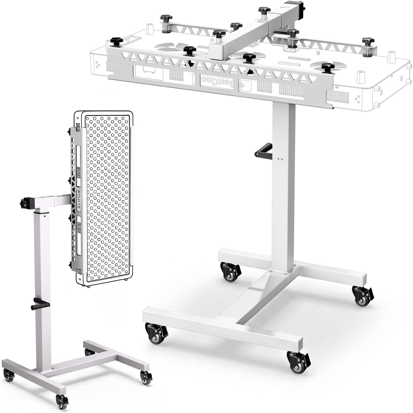 Compatible Red Light Therapy Stand, Horizontal&Vertical Infrared Light Therapy Panel Stand, Mobile Stand for Red Light Therapy Device at Home, Wheel Locks, Adjustable Height, Easy to Install