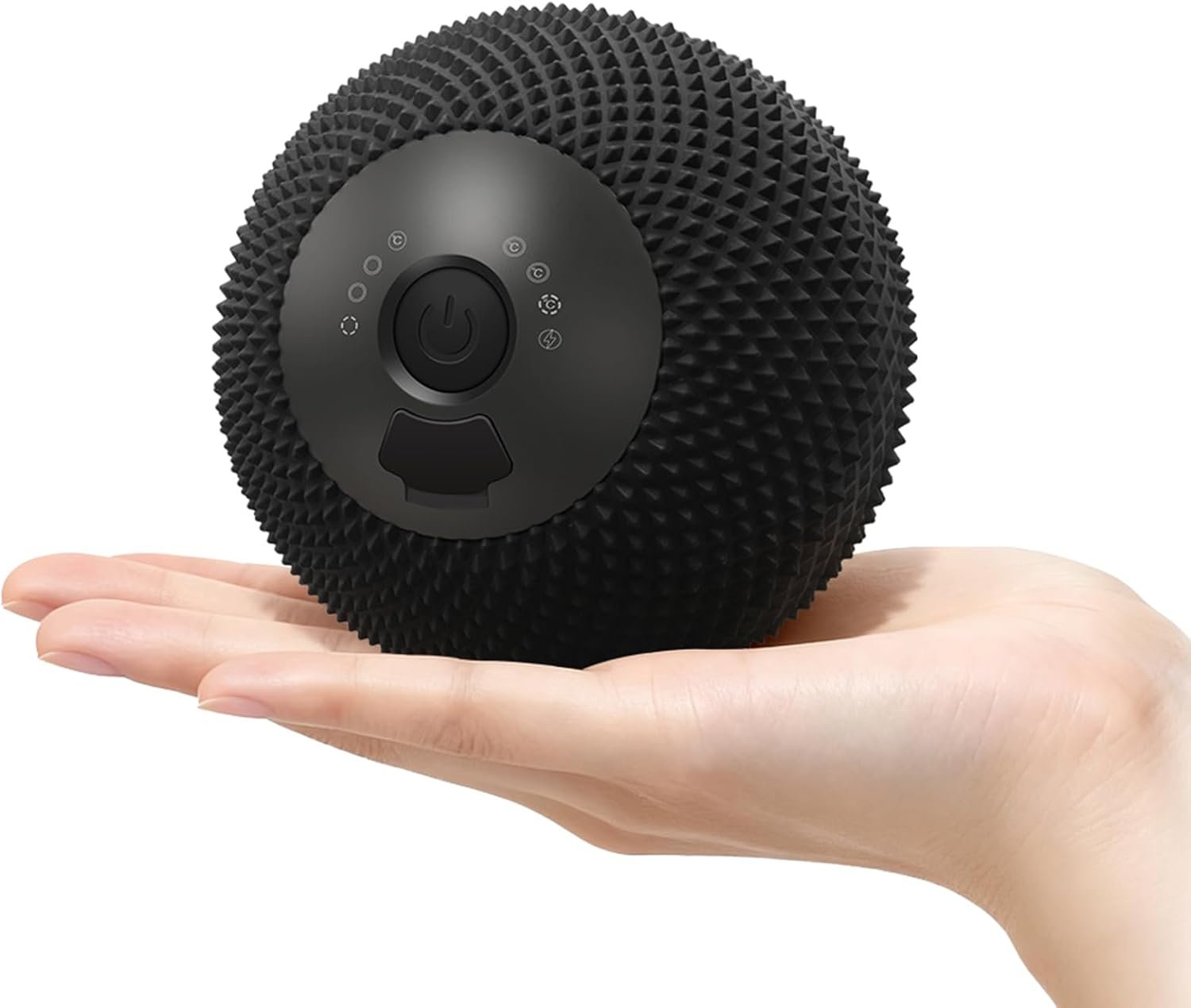 Heating Vibrating Massage Ball with 7 Modes & Memory Function for Myofascial Release, Deep Tissue and Trigger Point Muscle Therapy – Targets Back, Hip, Leg, Neck & Foot (Black)