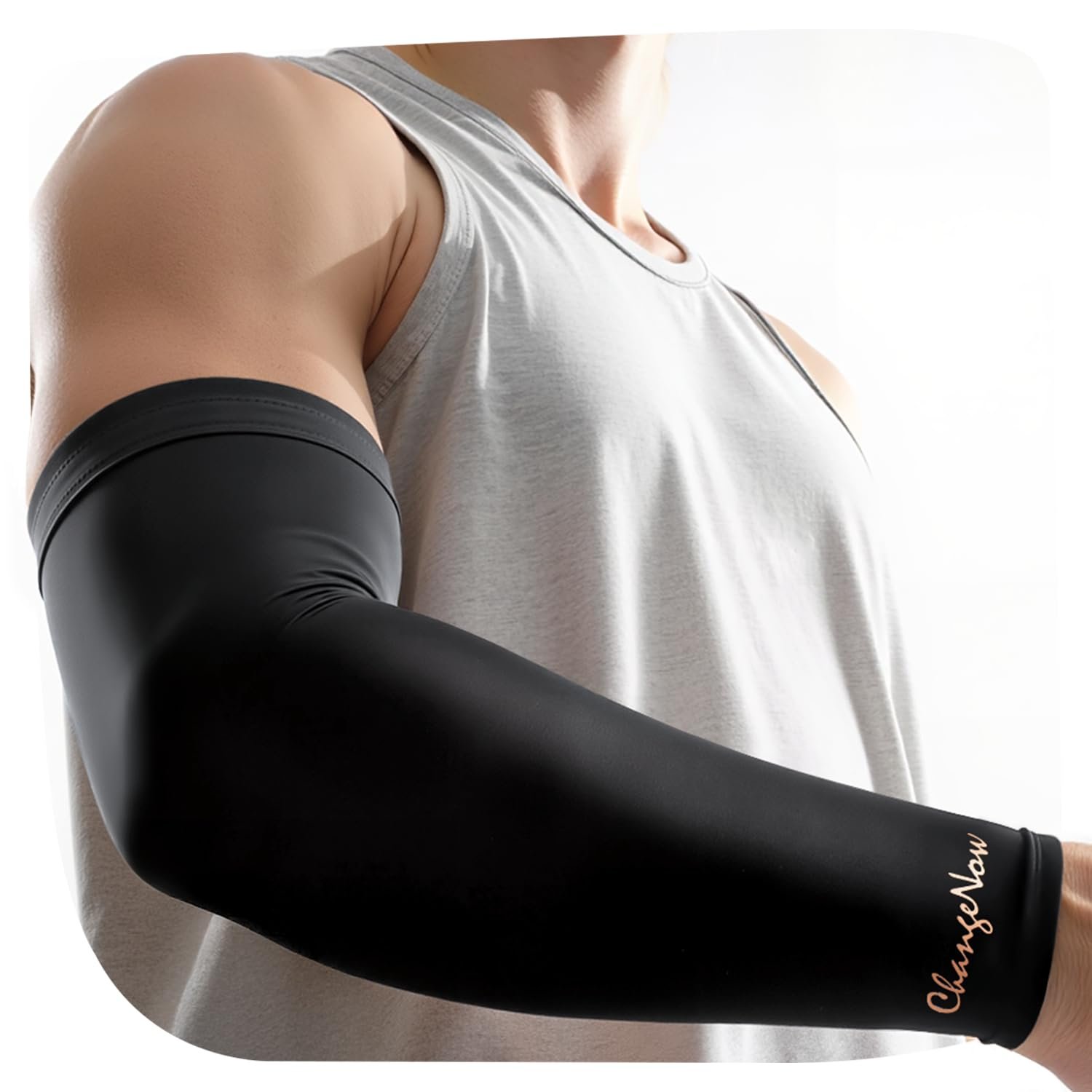 Copper-Infused Compression Arm Sleeve for Men & Women [Stronger Support & Perfect Fit] Ultra Breathable Full Arm Brace for Forearm, Bicep, Triceps – Tennis Elbow, Basketball, Arthritis, Tendonitis