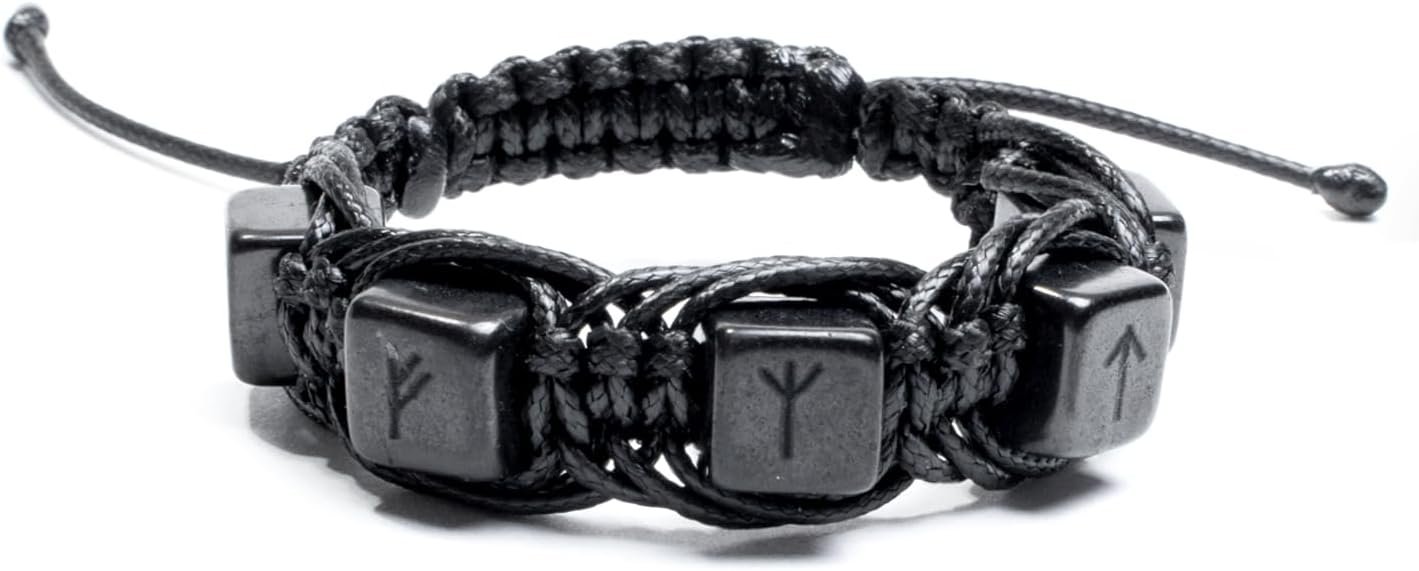 Karelian Heritage Genuine Shungite Shambhala Macrame and Arachne Bracelet | Shungite Stone Jewelry for Men Women | Natural Black Stone Macrame Hand-Made Crystal Jewelry