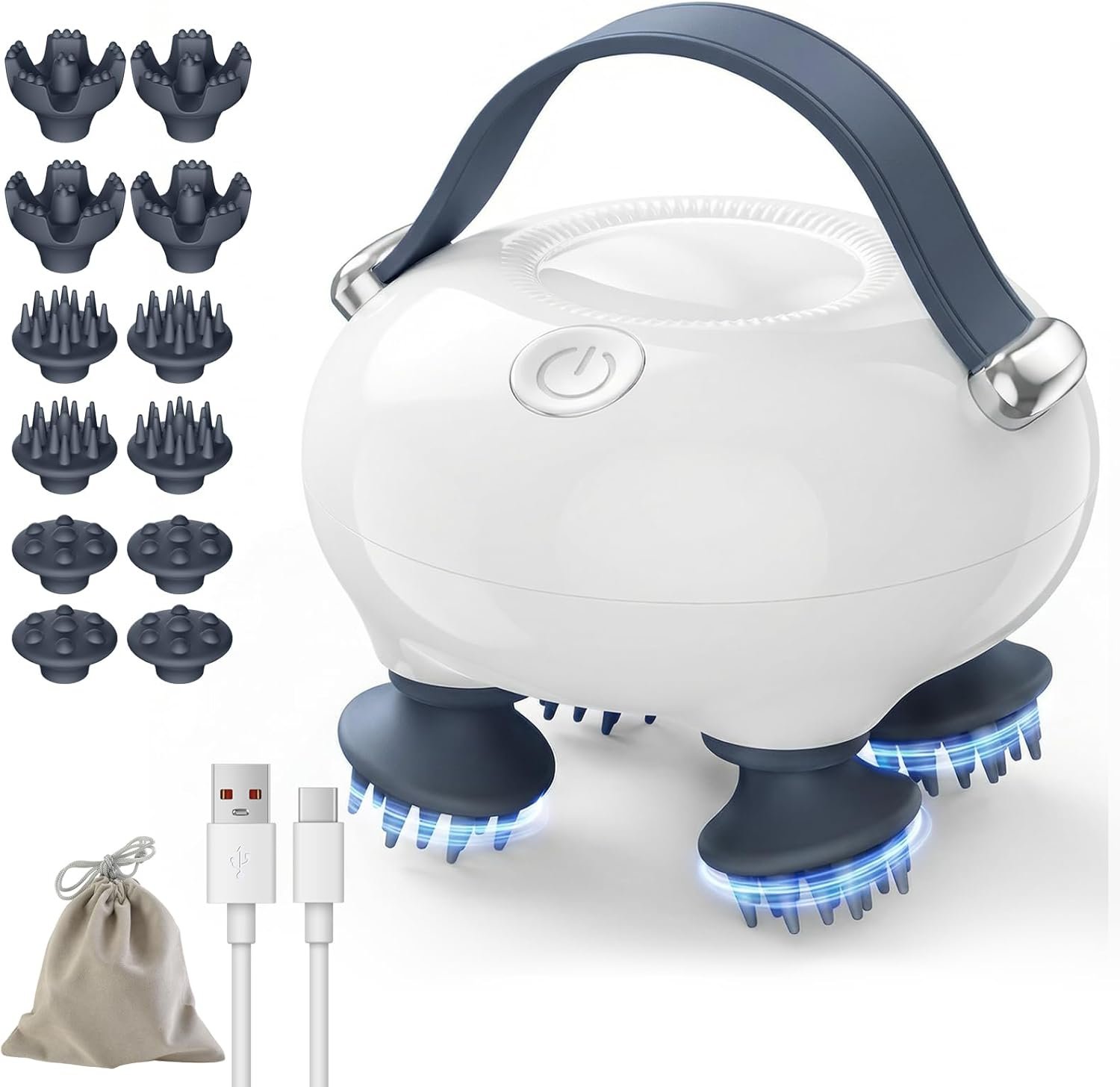 Scalp Massager, Head Massager Scalp with Tangle-Resistant Design, Portable Head Massager, Hair Massagers with 12 Massage Heads, 3 Modes, Mothers Day Gifts, Father Day Gifts for Mom, Dad