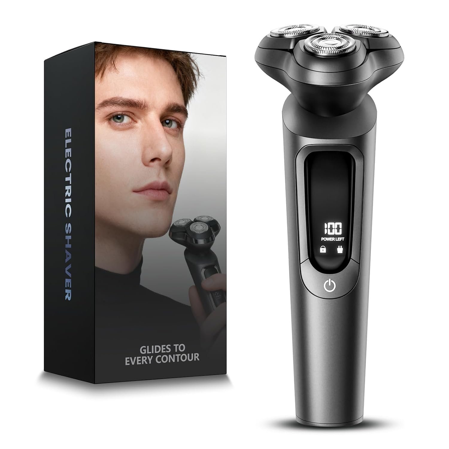 Electric Razor for Men, 3D Flex Blades with Pop-Up Trimmer, IPX8 Waterproof, Type-C Quick Charge, Twilight Gray