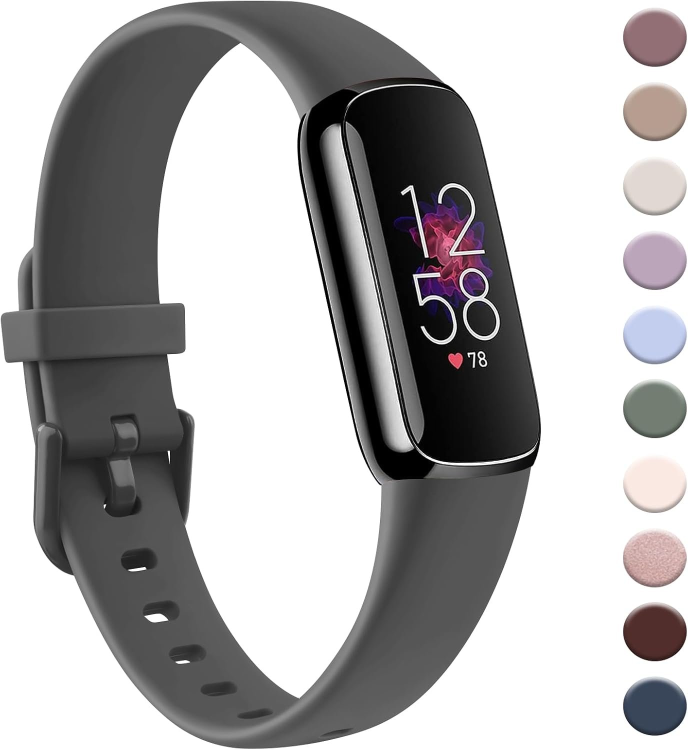 AK Sport Band Compatible with Fitbit Luxe Bands for Women Men, Soft Silicone Replacement Sport Straps Wristbands for Fitbit Luxe Fitness and Wellness Tracker