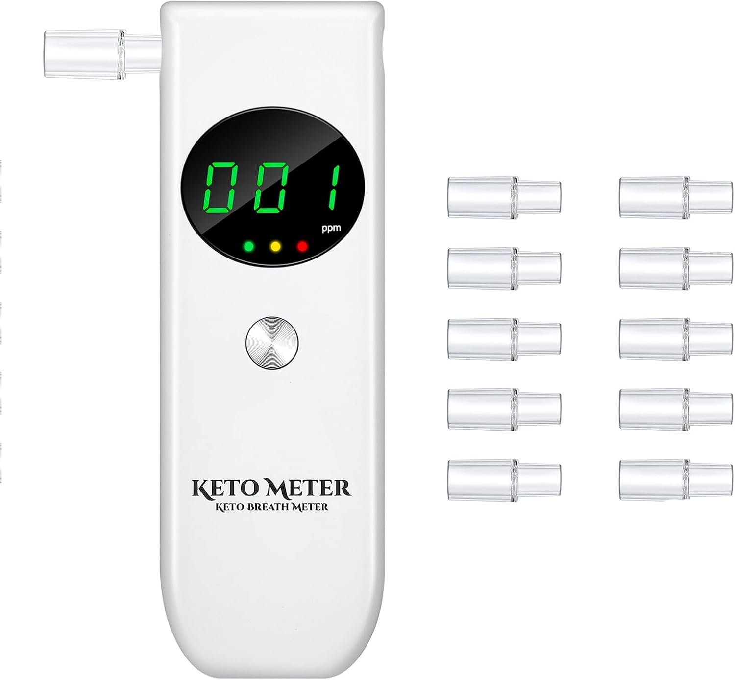 Ketosis Breath Meter for Tracking Your ketosis – Professional Home Ketone Breath Analyzer Portable Ketone Breath Monitors Tester for Accurate Testing with Includes 10 Mouthpieces