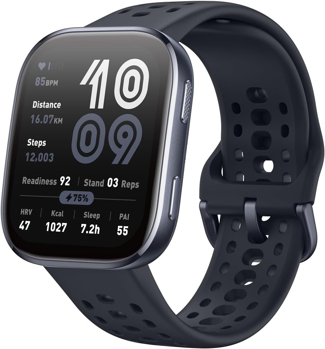 Amazfit Bip 6 Smart Watch 46mm, 14 Day Battery, 1.97″ AMOLED Display, GPS & Free Maps, AI, Bluetooth Call & Text, Health, Fitness & Sleep Tracker, 140+ Workout Modes, 5 ATM Water-Resistance, Black