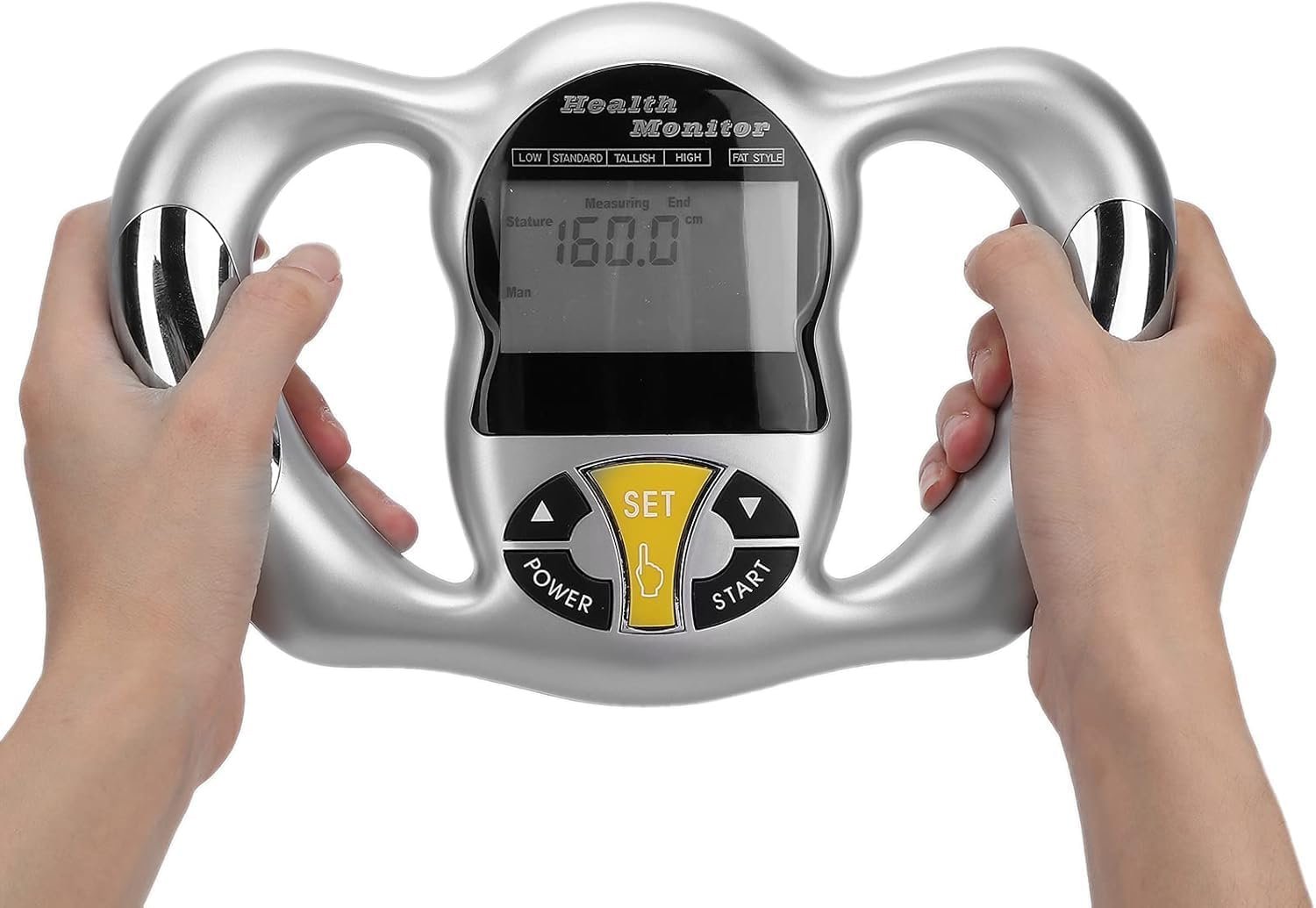 Digital Body Fat Analyzer, Electronic BMI Handheld Body Fat Monitor with LCD Display, Multifunctional Portable Body Fat Measurement Device for, Fitness Monitoring,