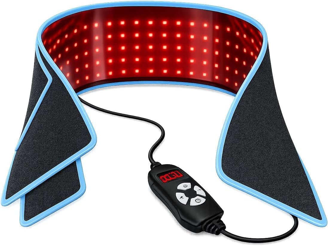 iReliev FullGlow Red Light Therapy & Infrared Light Therapy Wrap – Wearable 660nm & 850nm LED Therapy Belt for Back, Knee, Shoulder & Legs – Portable Home Wellness Device for Women & Men