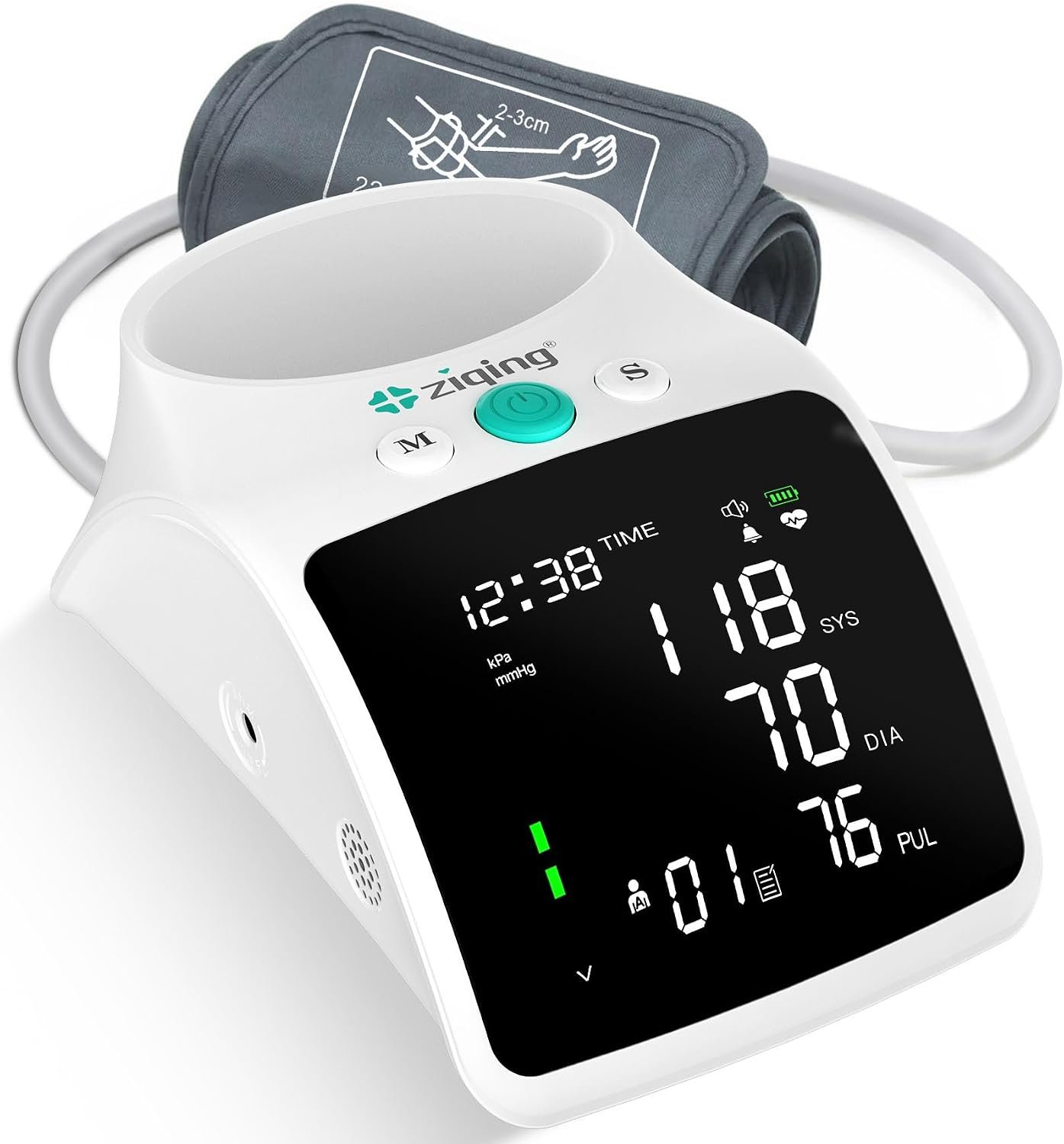 Blood Pressure Monitor, Rechargeable High Blood Pressure Cuff Upper Arm with Large Cuff XL, Led Backlit Screen & 2 * 99 Sets of Memory – Talking Bp Machine with Carrying Case