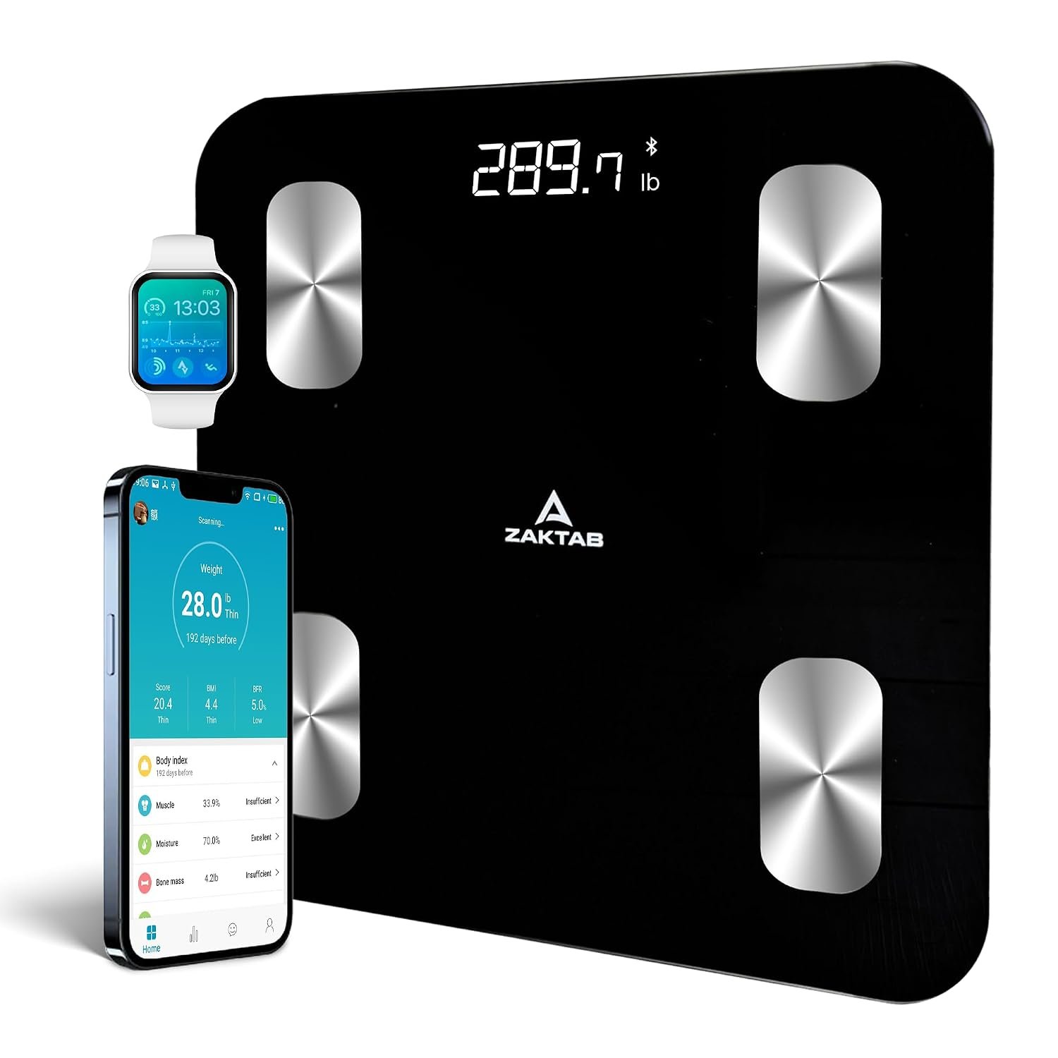 Scale for Body Weight, Accurate Weight Scale with LCD Display, Capacity upto 400 lbs, Smart BMI Scale, High Accuracy Digital Bathroom Scale, 18 Body Composition Analyzer Sync with Fitness App