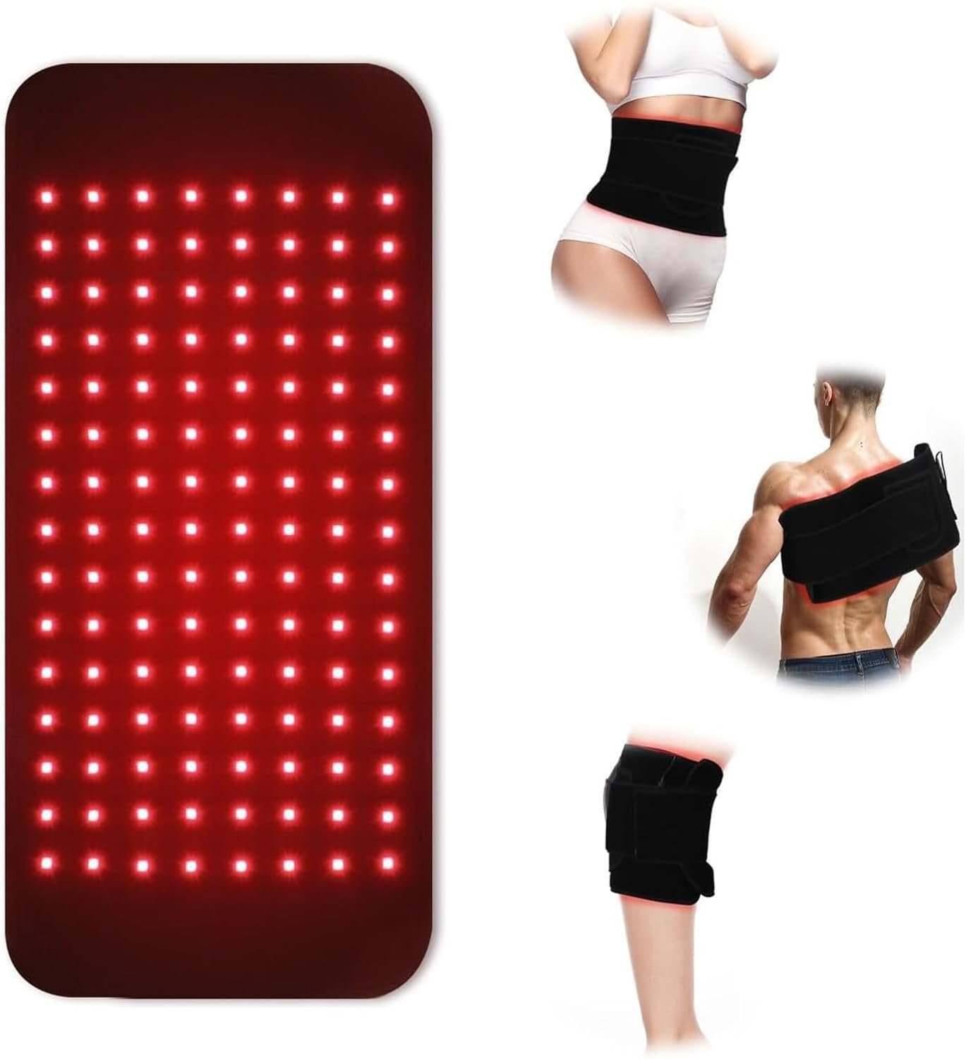 Red Light Therapy Belt for Body & Belly Fat, 660nm 850nm Near Infrared Light Therapy Wrap for Back Pain Relief, Wearable Red Light Pad Device for Waist, Knee & Muscle Recovery