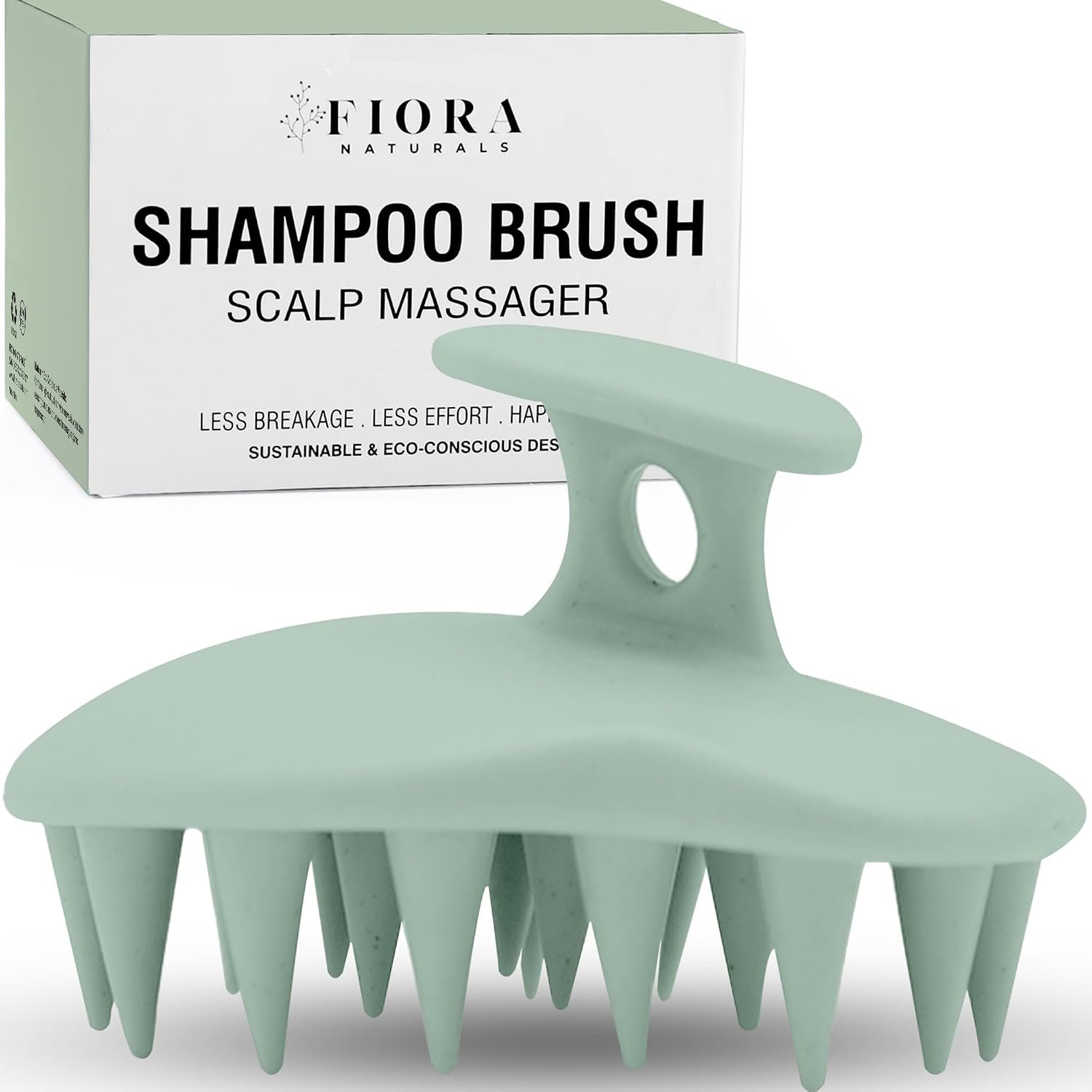 Fiora Naturals Scalp Massager Shampoo Brush – Silicon Scalp Scrubber & Exfoliator for Dandruff Removal and Hair Growth, Brush for Wet & Dry Hair, for Men, Women, Kids – BPA Free