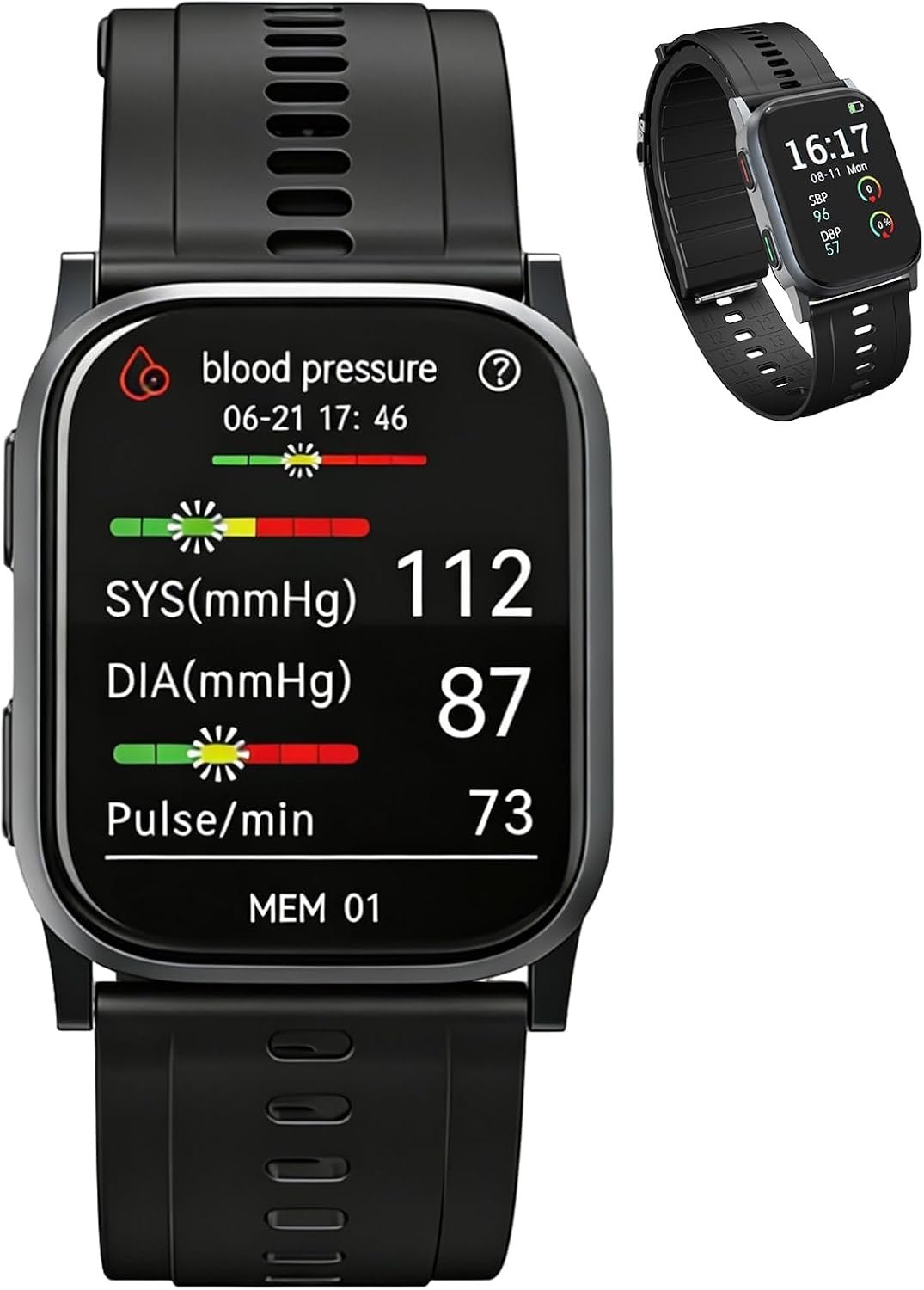 Blood Pressure Monitor Watch with FDA 510(k) Clearance, Medical Blood Pressure Monitor Watch with Heart Rate,Blood Oxygen, Sleep and Activity, Unique Inflatable Micro Air Cuff and Algorithm(Gunmetal)