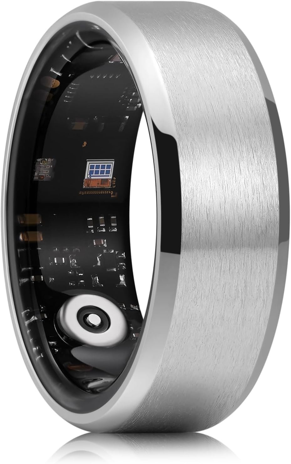 King Will 8mm Men’s Smart Rings, Matte Surface Beveled Edge, Waterproof Wedding Band, Comfort Fit