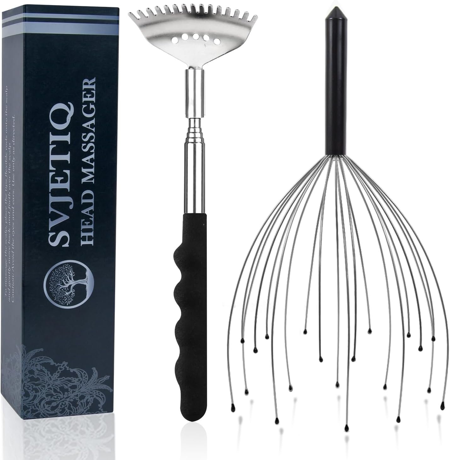 Svjetiq Head Massager Back Scratcher, 20 Fingers Head Scratcher Scalp Massager & Back Scratcher for Men Women, Christmas Gift Stocking Stuffers for Deep Relaxation, Hair Stimulation